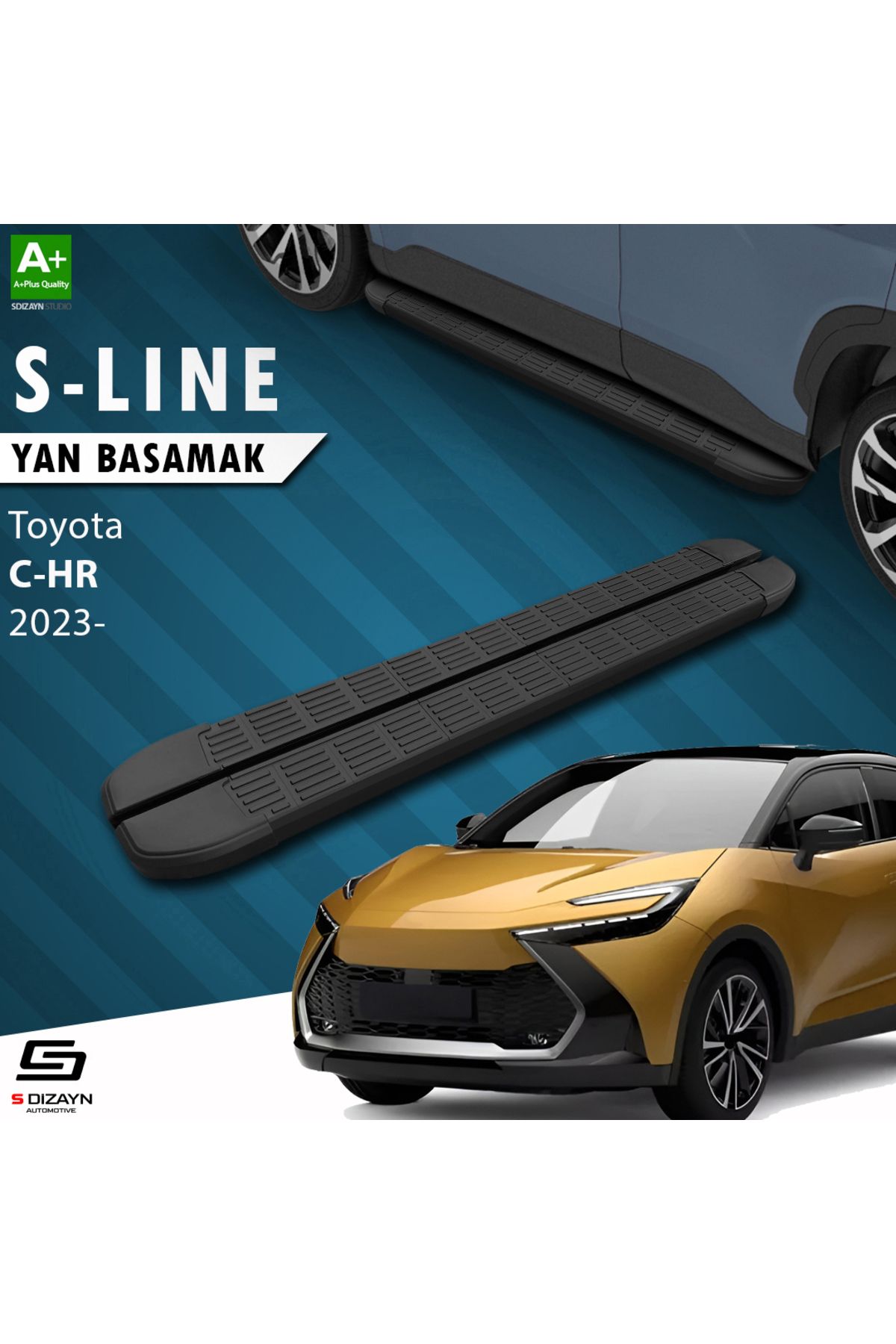 Life Tuning S-Dizayn Toyota C-HR 2 S-Line Siyah Yan Basamak 173 Cm 2023 Üzeri A+ Kalite