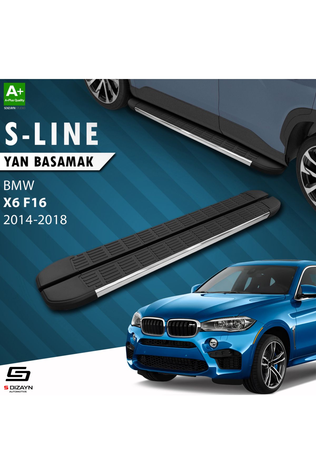 Life Tuning S-Dizayn Bmw X6 F16 S-Line Krom Yan Basamak 193 Cm 2014-2018 A+ Kalite