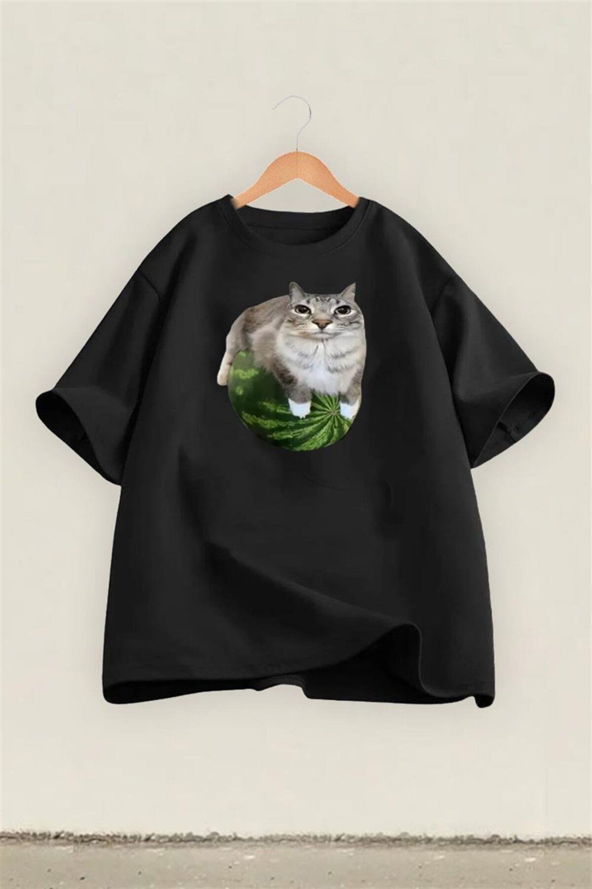 Karakedi Siyah Watermelon Cat Unisex T-shirt