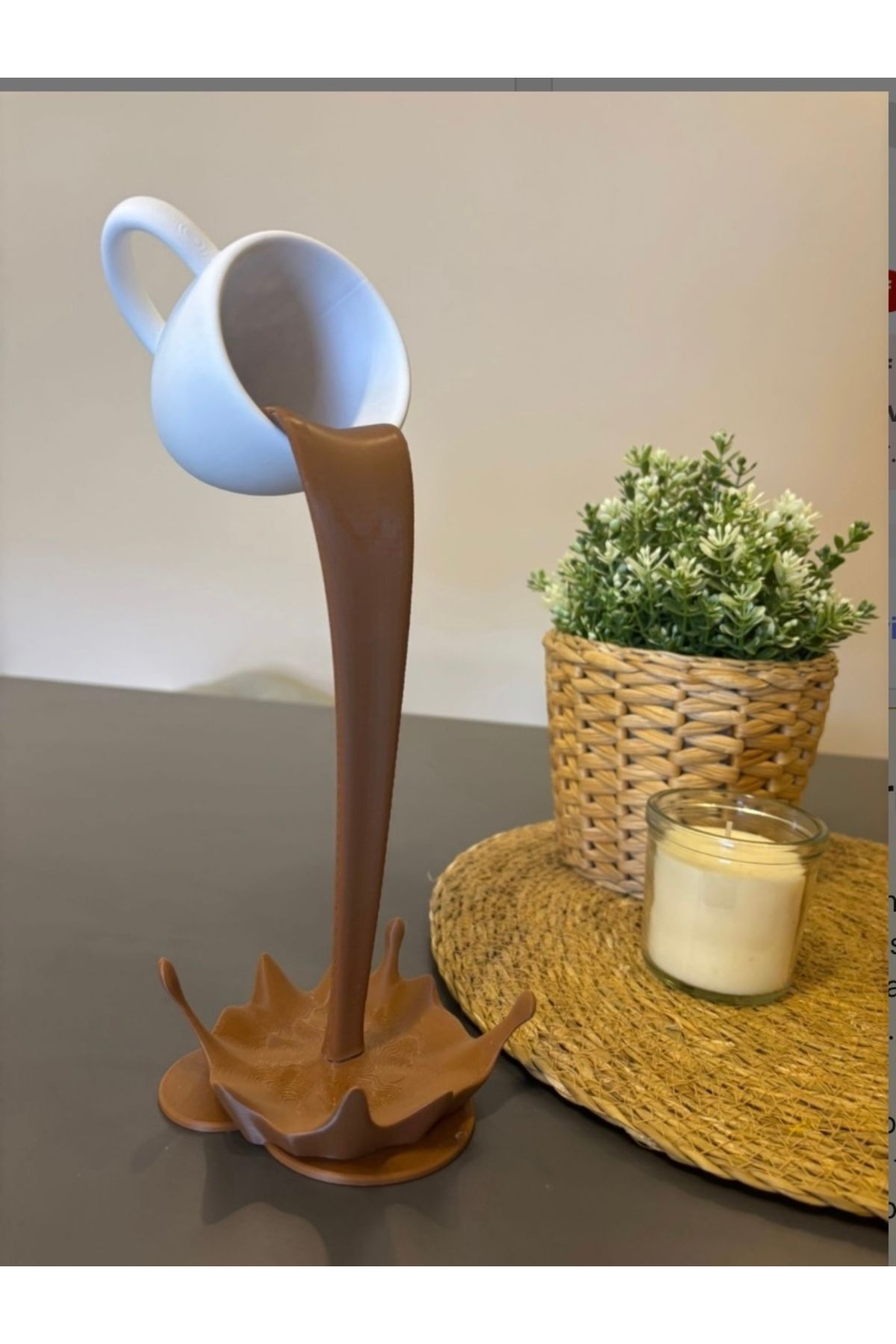 3DekorPusula Dökülen Kahve Figürü 30 cm / Kahve Köşesi / coffee corner