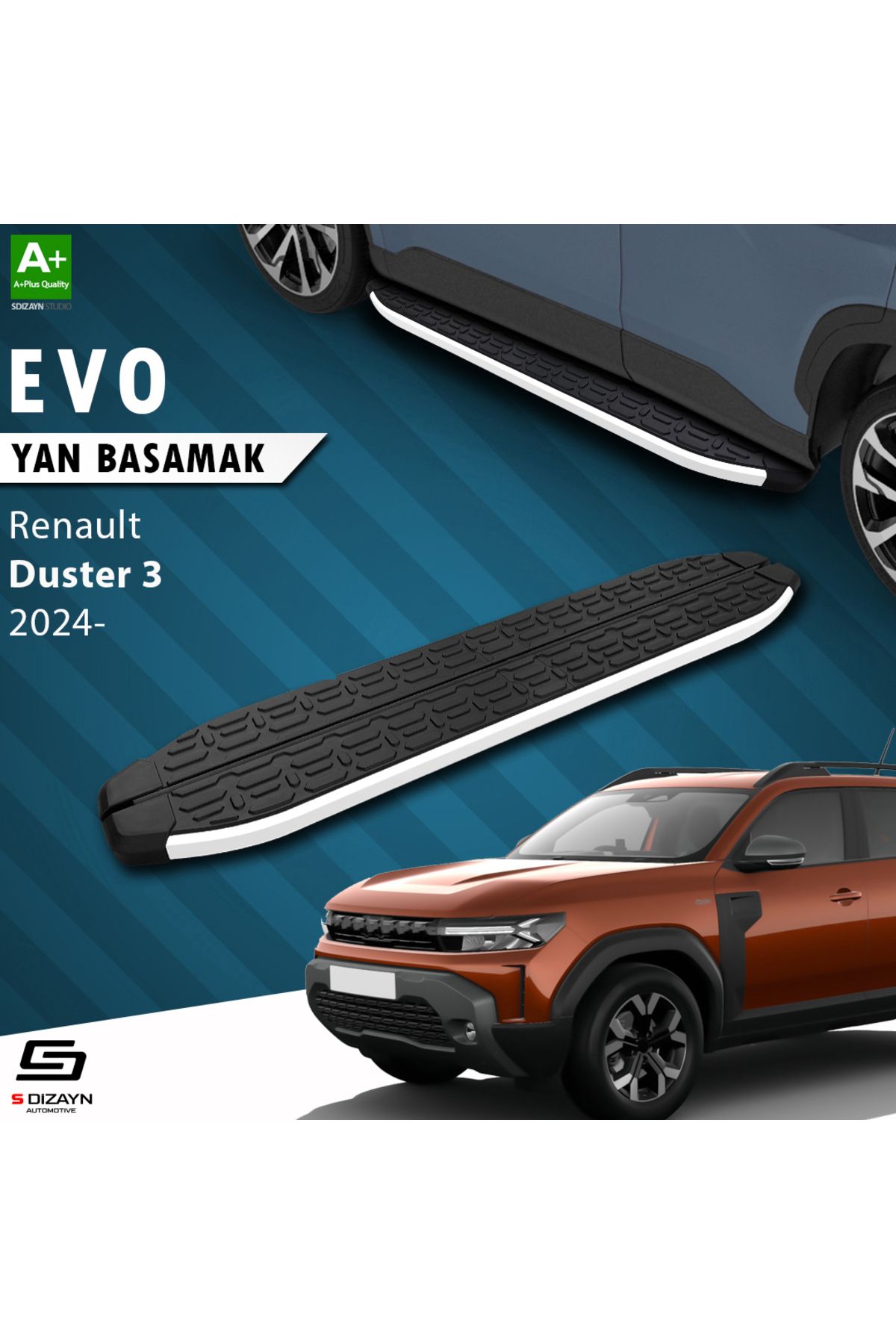 Life Tuning S-Dizayn Renault Duster 3 Evo Aluminyum Yan Basamak 183 Cm 2024 Üzeri A+ Kalite