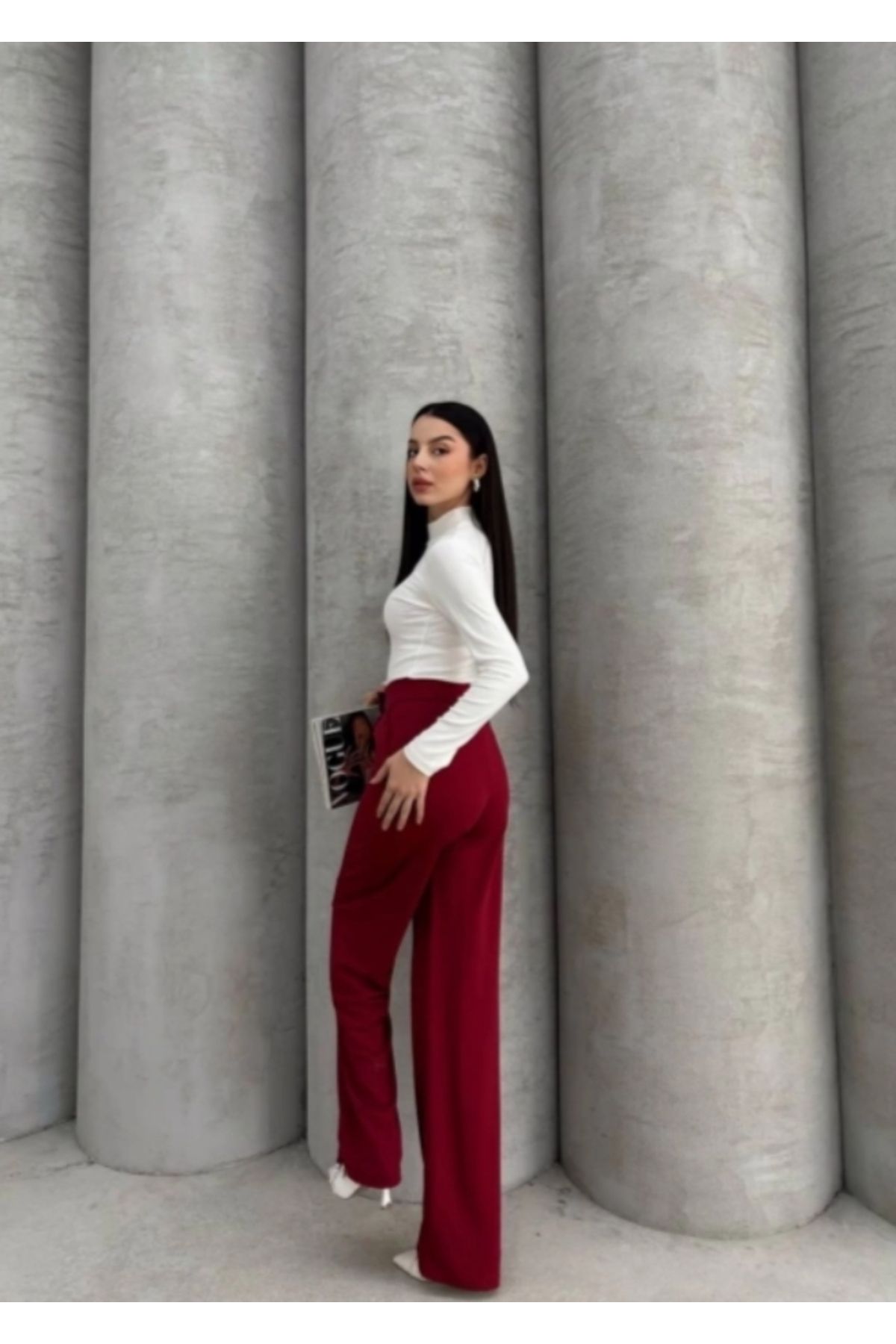 MODA Cırtlı palazzo pantolon