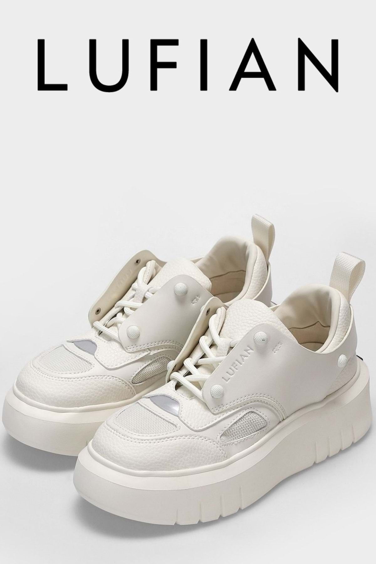 Kocamanlar Ayakkabı Lufian 122230013 Icy Sneaker Unisex Deri Spor Ayakkabı BEYAZ