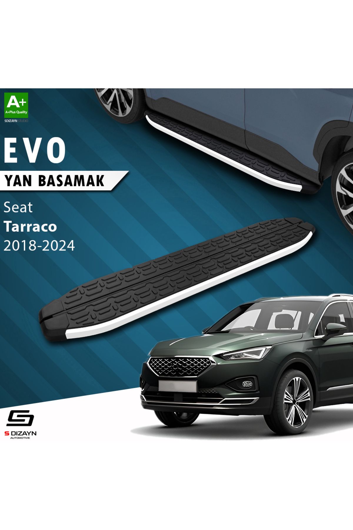 Life Tuning S-Dizayn Seat Tarraco Evo Aluminyum Yan Basamak 193 Cm 2018-2024 A+ Kalite
