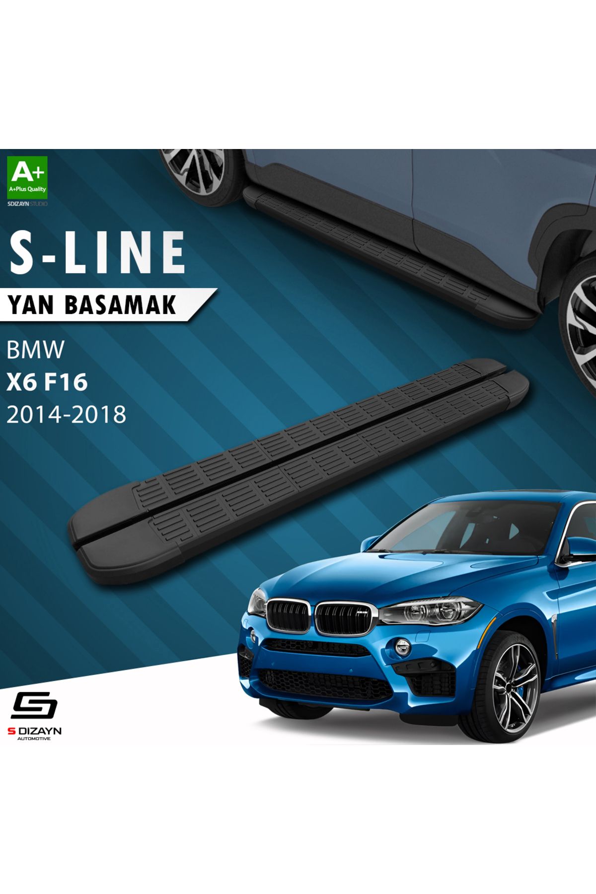 Life Tuning S-Dizayn Bmw X6 F16 S-Line Siyah Yan Basamak 193 Cm 2014-2018 A+ Kalite