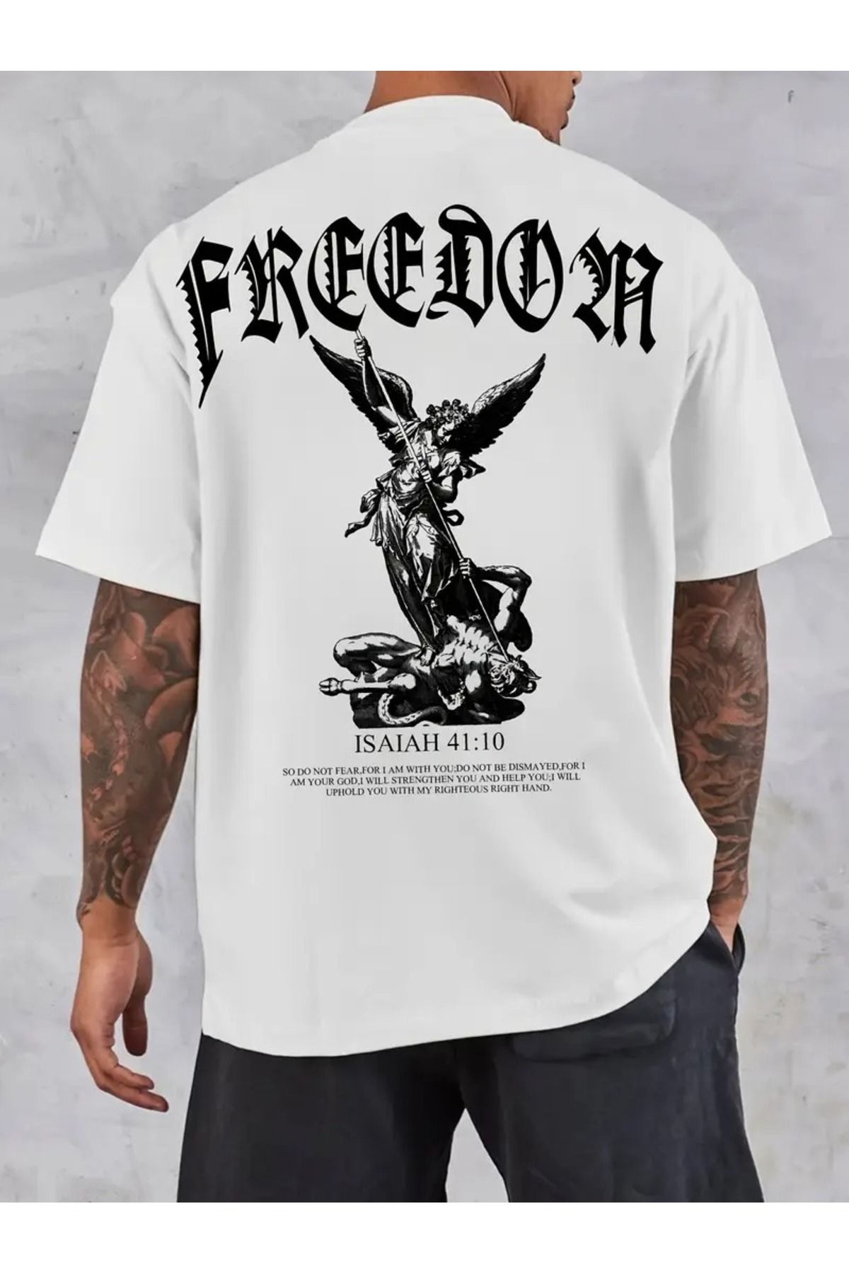 FULL TOLERANCE YD DESİNG FREEDOM and ANGEL BASKILI OVERSİZE T-SHİRT