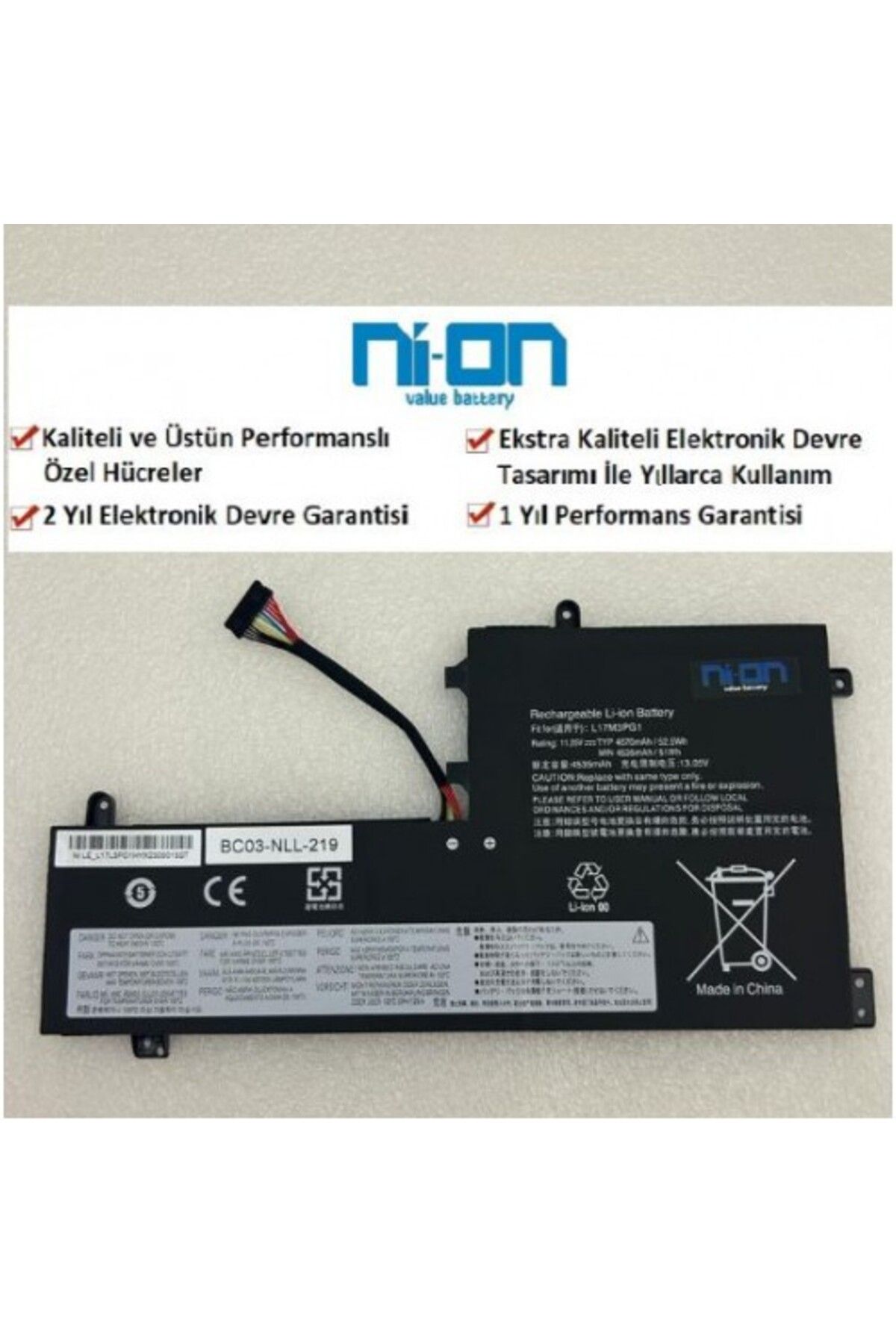 NION Lenovo 81SX0030TX 81SX00R2TX uyumlu Notebook Batarya - Pil