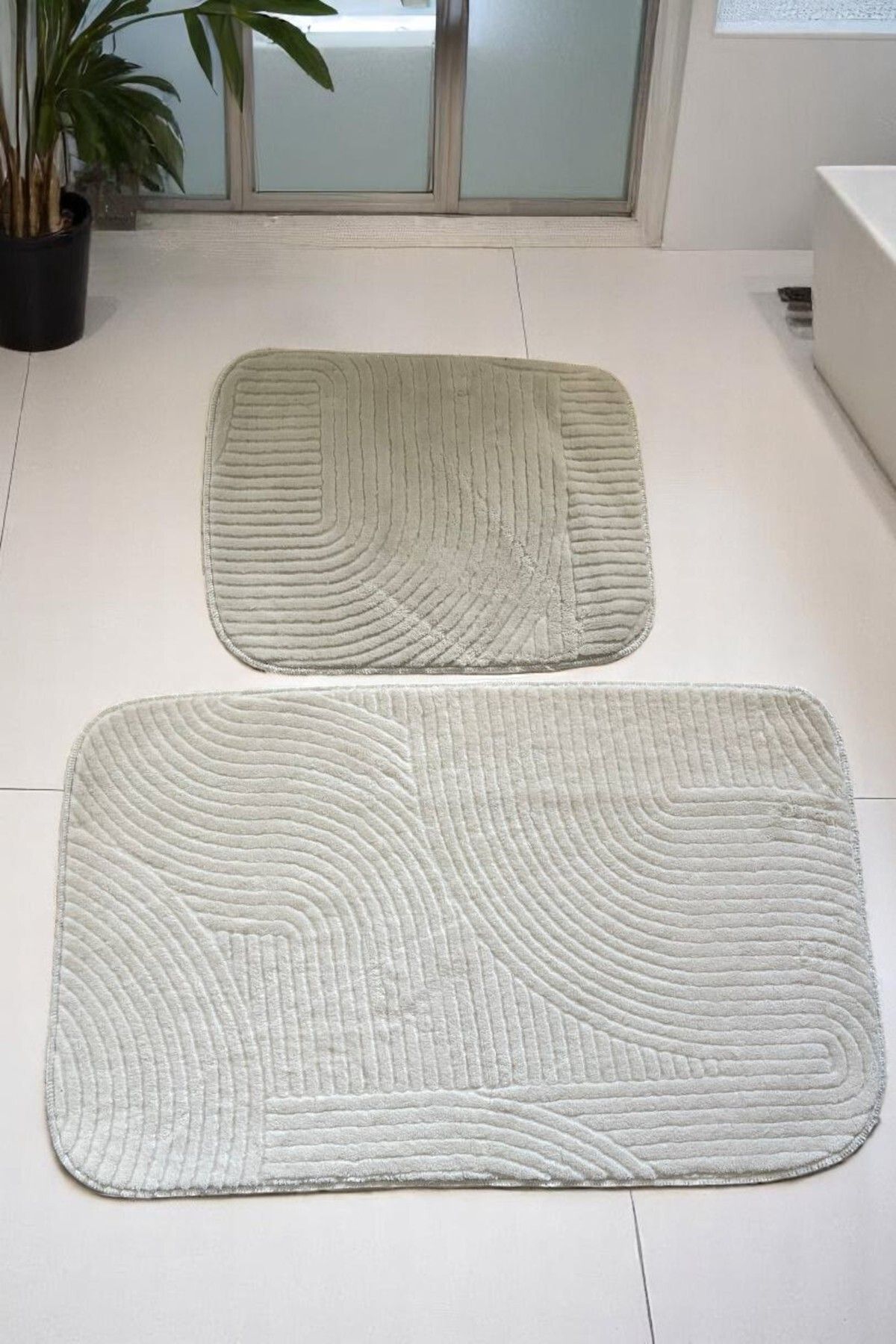 MixCotton Home Banyo Paspası Kaymaz Taban 80x50 Cm + 40x50 Cm