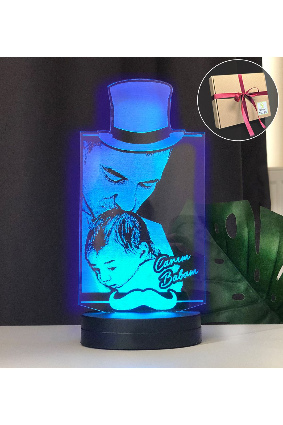 hediye-ci Babalara Özel Resimli 3d Led Gece Lambası