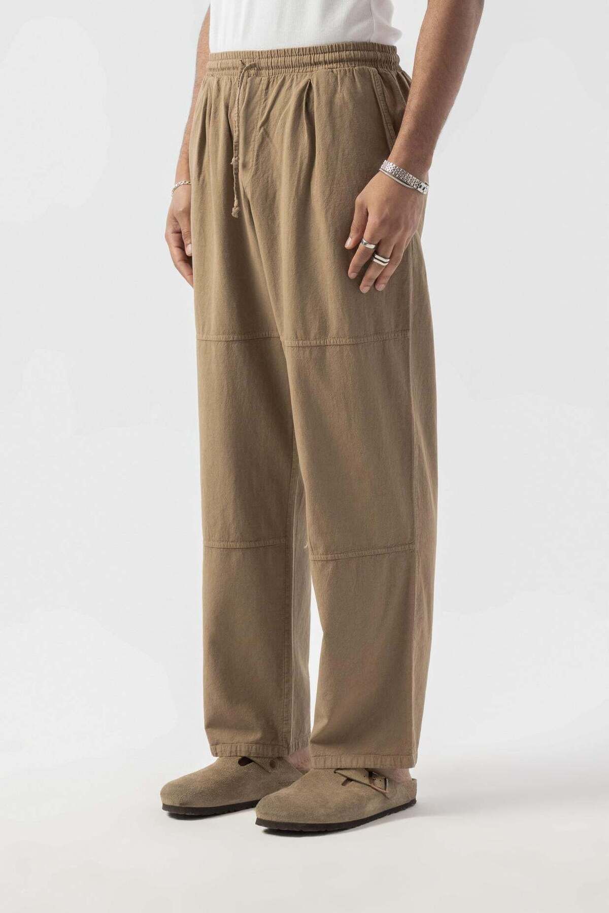 jaceyjace Parça Detaylı Keten Pantolon - Camel