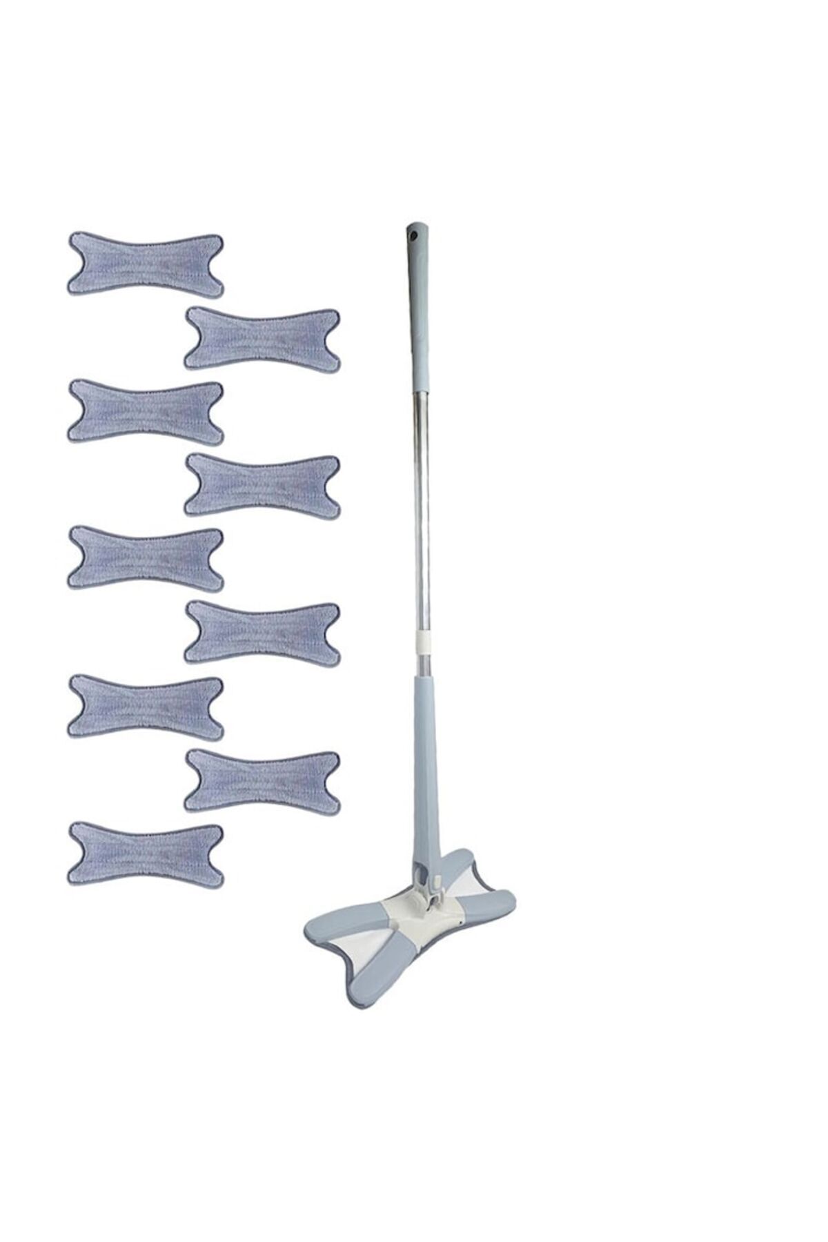 NEXTLY Multifunctional Mop Set With 9 Cloths For Dry And Wet Surfaces, 360° Rotating Head - One Size