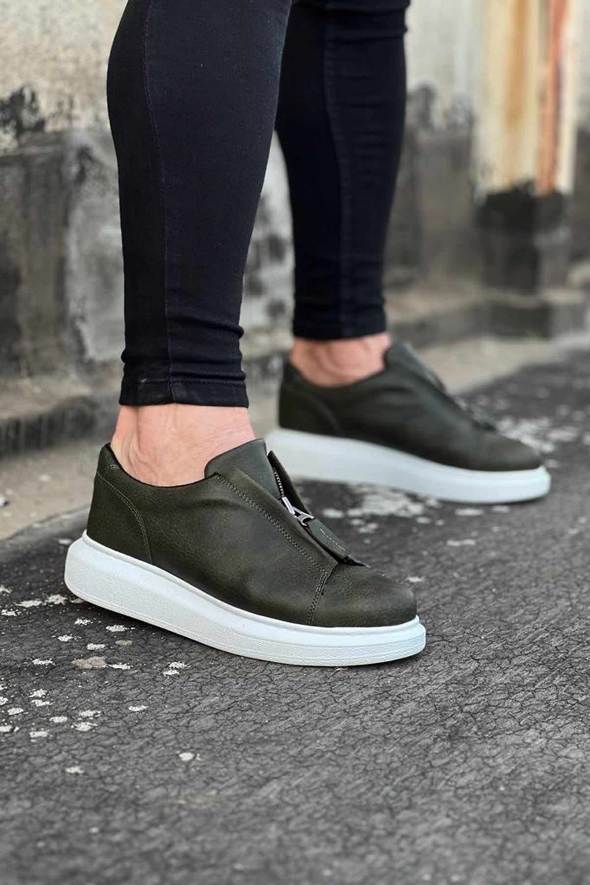 melfxxl eticaret Haki Erkek Casual Ayakkabı