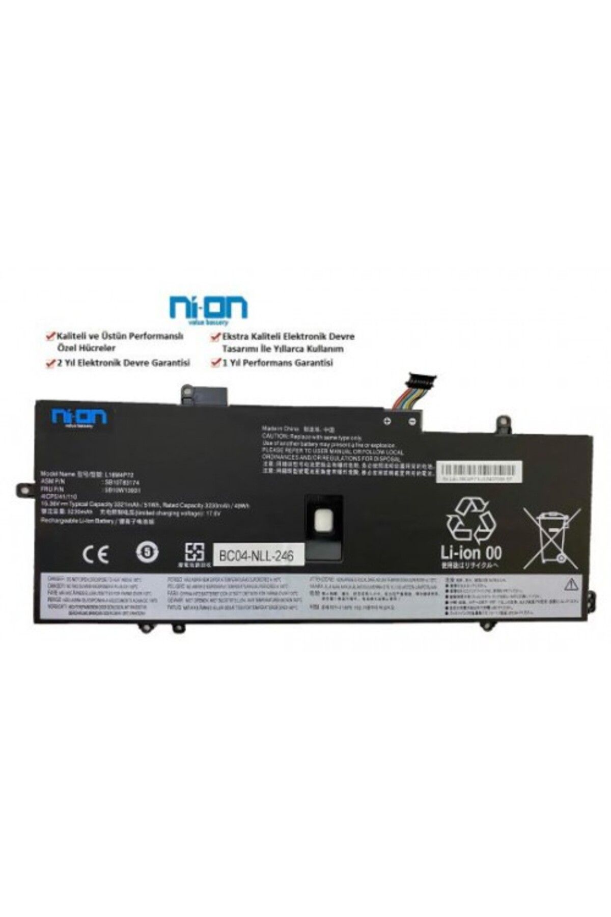 NION Lenovo SB10K97643 SB10K97642 uyumlu Notebook Batarya - Pil