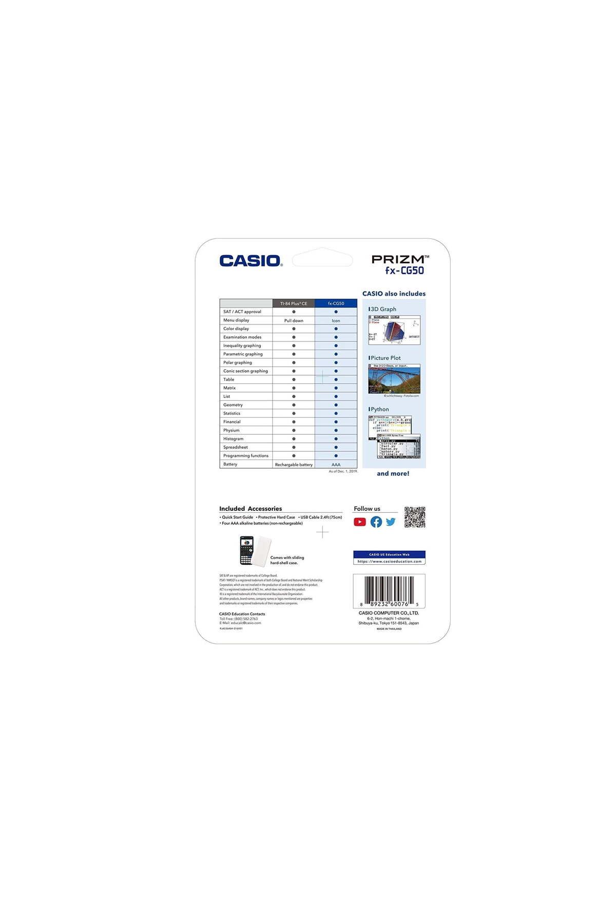 Casio-Casio Prizm FX-CG50 Color Graphing Calculator 5