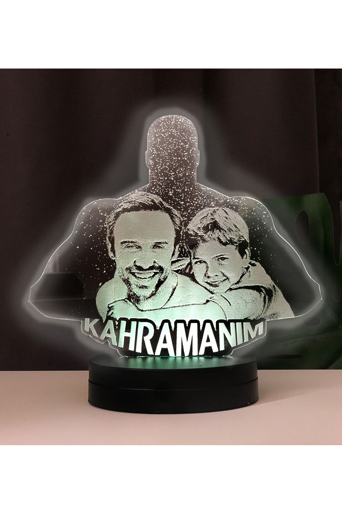 hediye-ci Babalara Özel Kahramanım Modelli Resimli 3d Led Gece Lambası
