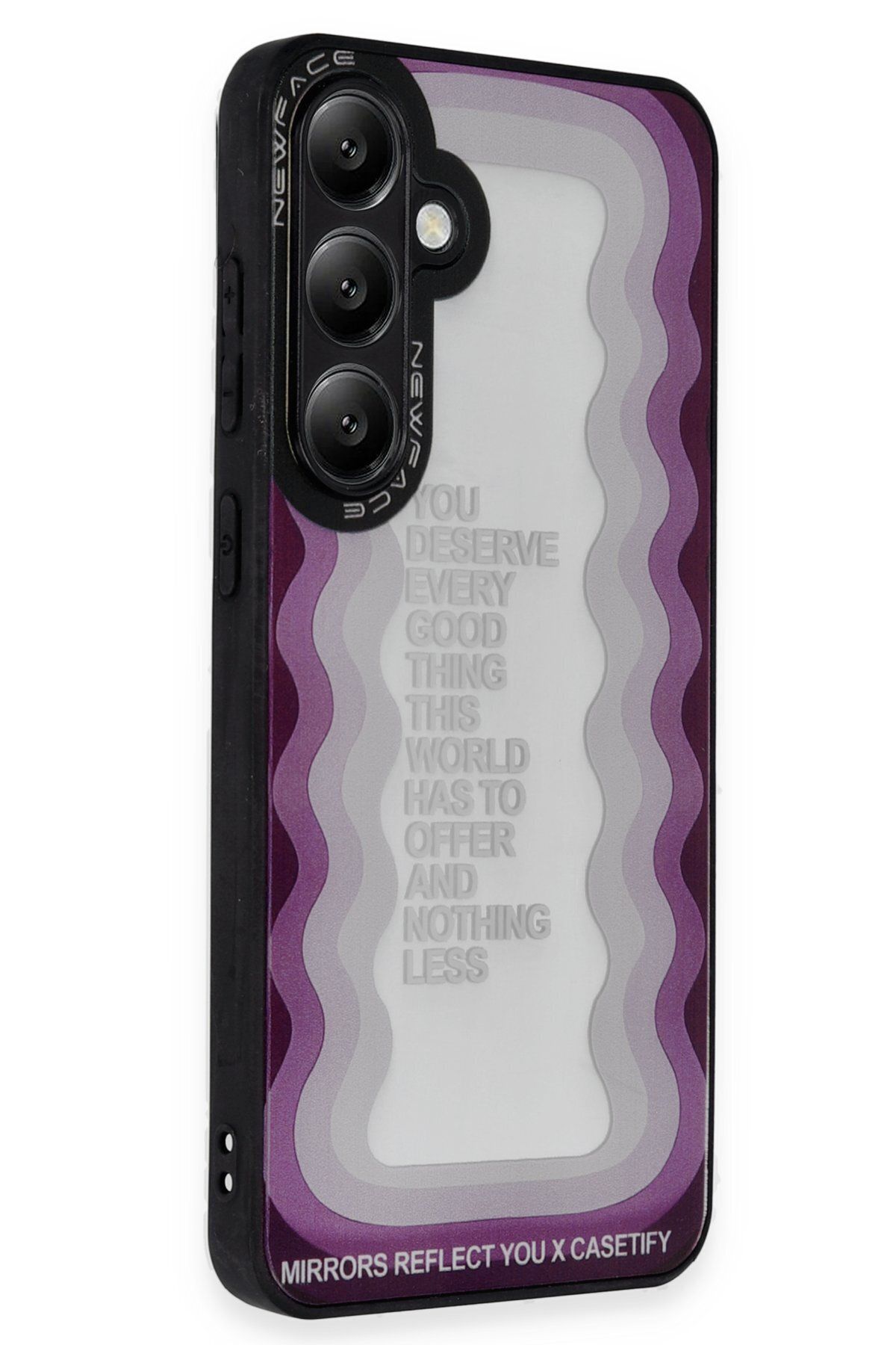Leybaks Samsung Galaxy A25 Mirror Ayna Desenli Kılıf Case