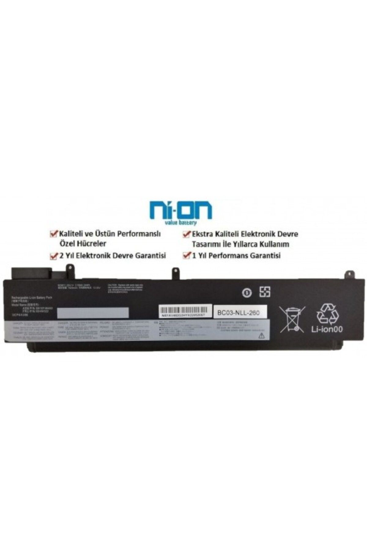 NION Lenovo SB10F46462 SB10F46460 uyumlu Notebook Batarya - Pil