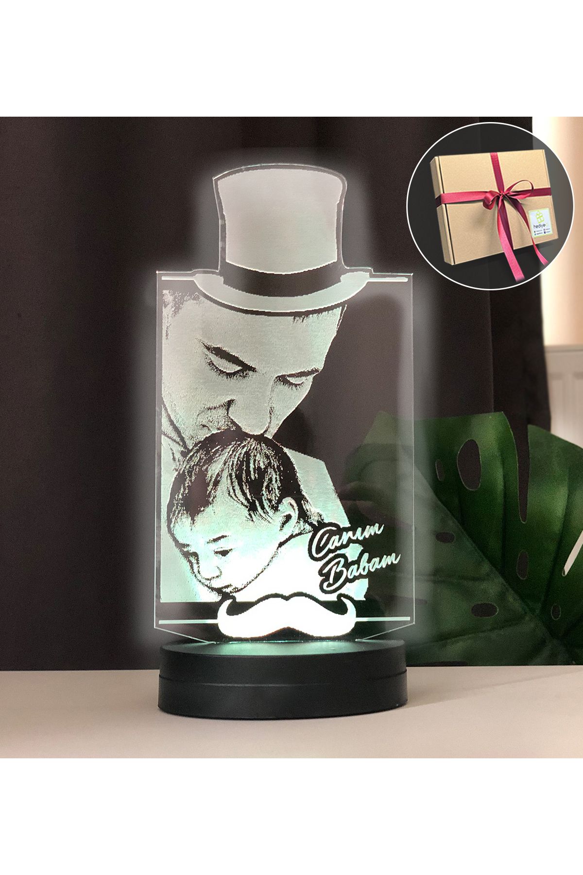 hediye-ci Babalara Özel Resimli 3d Led Gece Lambası