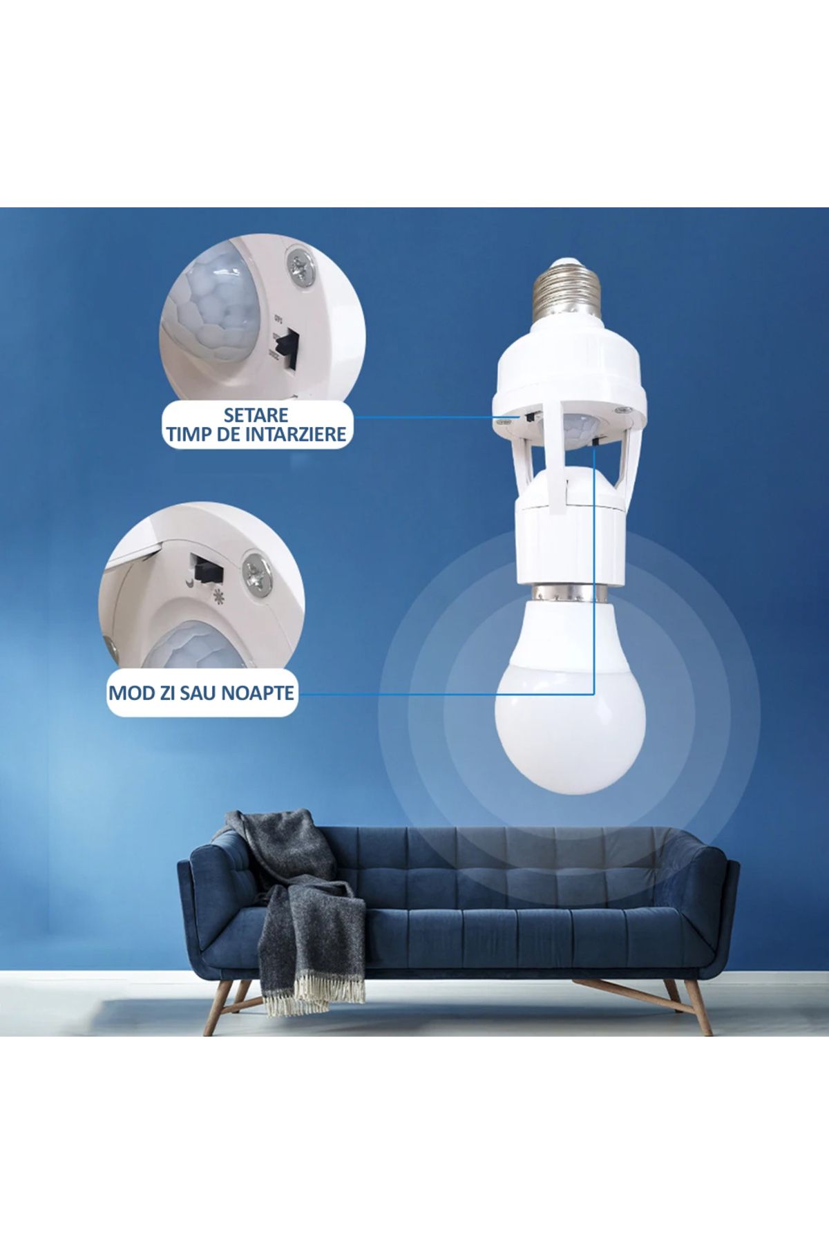 NEXTLY-E27 Socket With Motion And Light Sensor, , 360° Detection, Motion Detection Distance 5