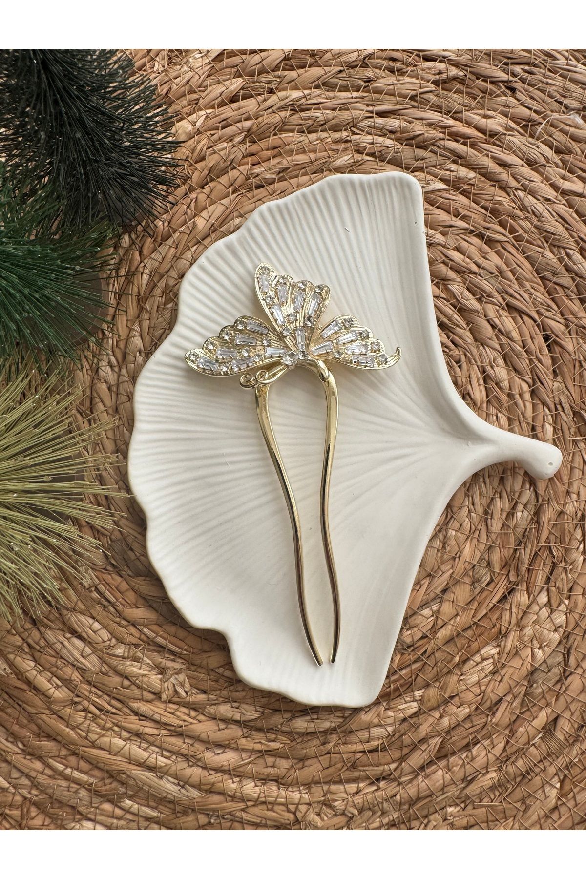 Maral Accessories Çiçekli metal topuz Toka