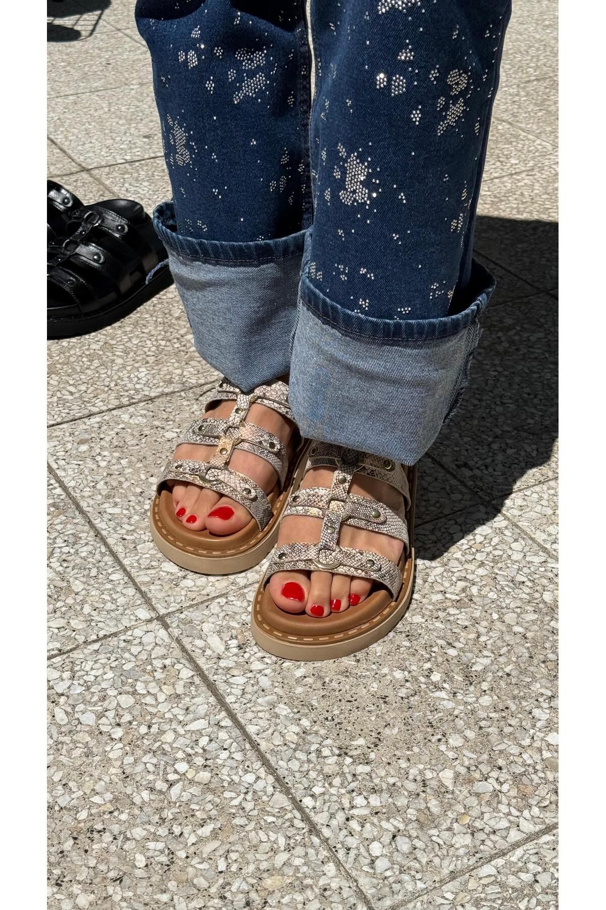 by emine eren emotion shoes Mino Hakiki Deri Yüksek Taban Terlik
