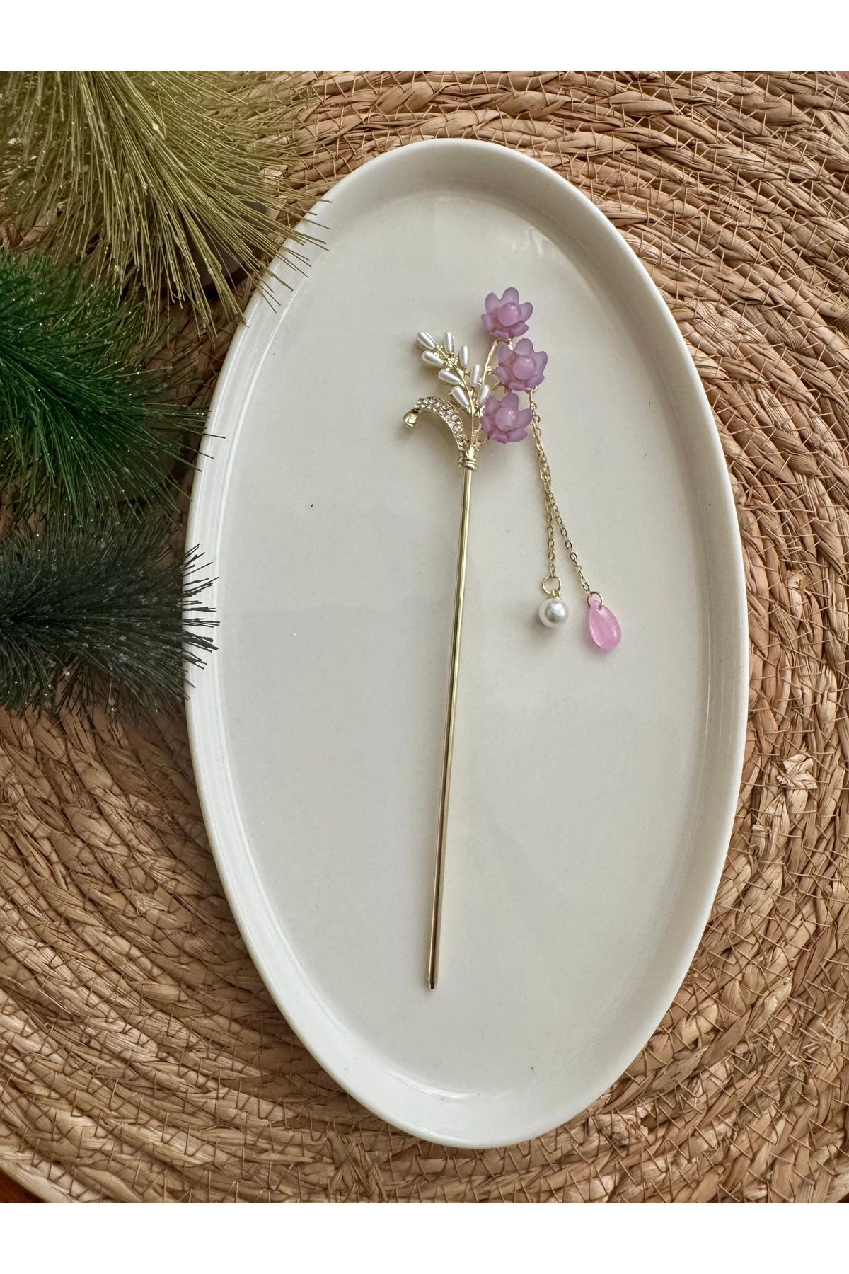 Maral Accessories Çiçekli Japon model topuz Toka