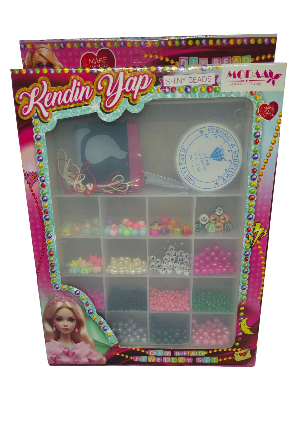 RAF Store Büyük Boy Kutulu Makaslı Cam Boncuk Takı Tasarım Seti Kendin Yap