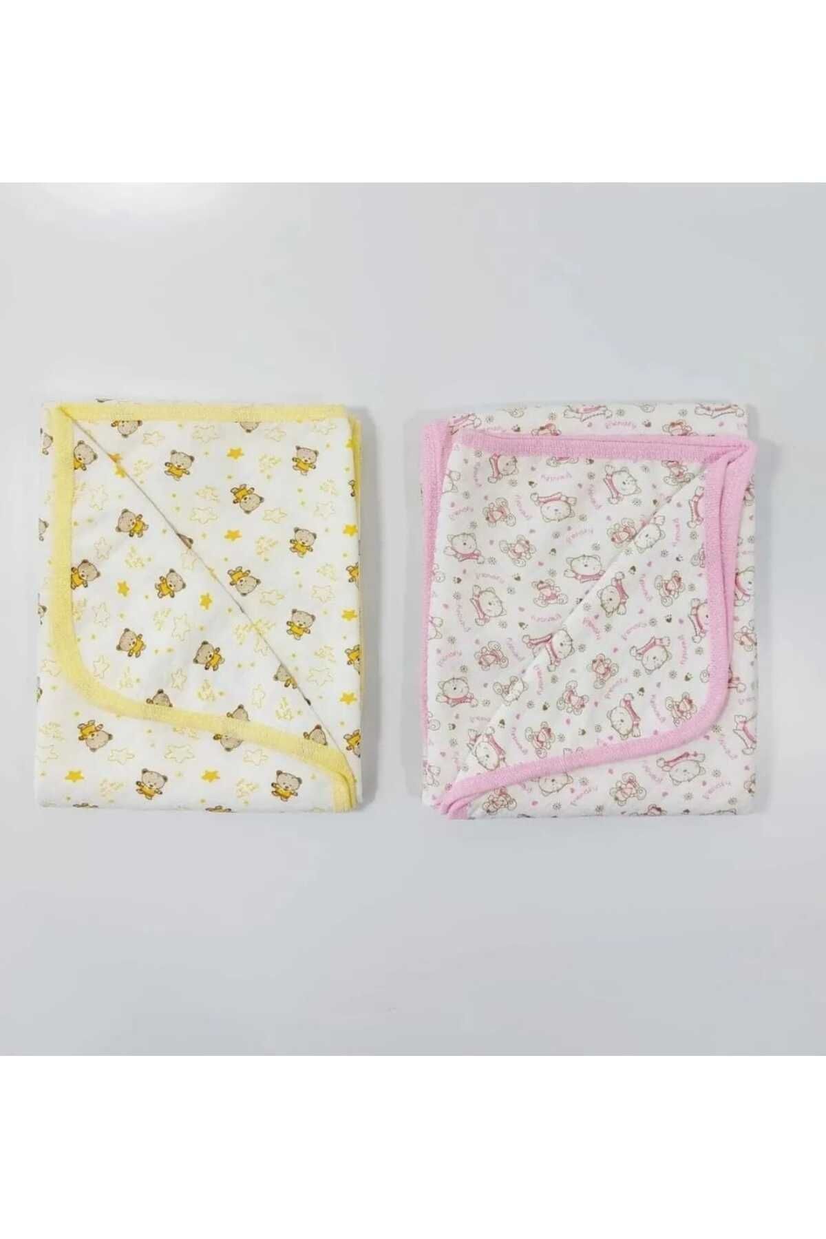 ÖZLEM BEBE Çil Özlem Bebe Bebek Tek Katlı Penye 2 Li Battaniye 80x90 Cm