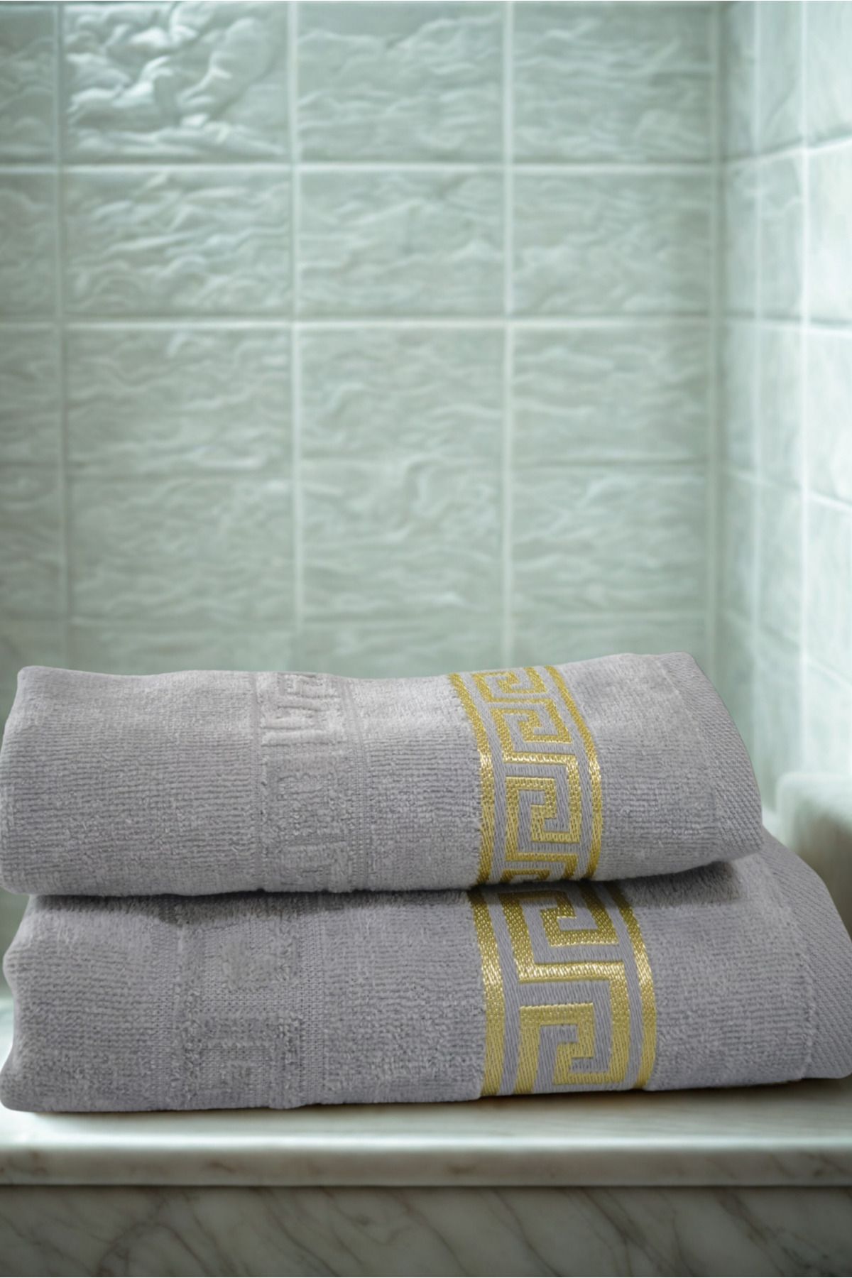 OYALI HOME COLLECTION |Greek Anatolian| İpeksi Kadife 2'li Havlu Seti