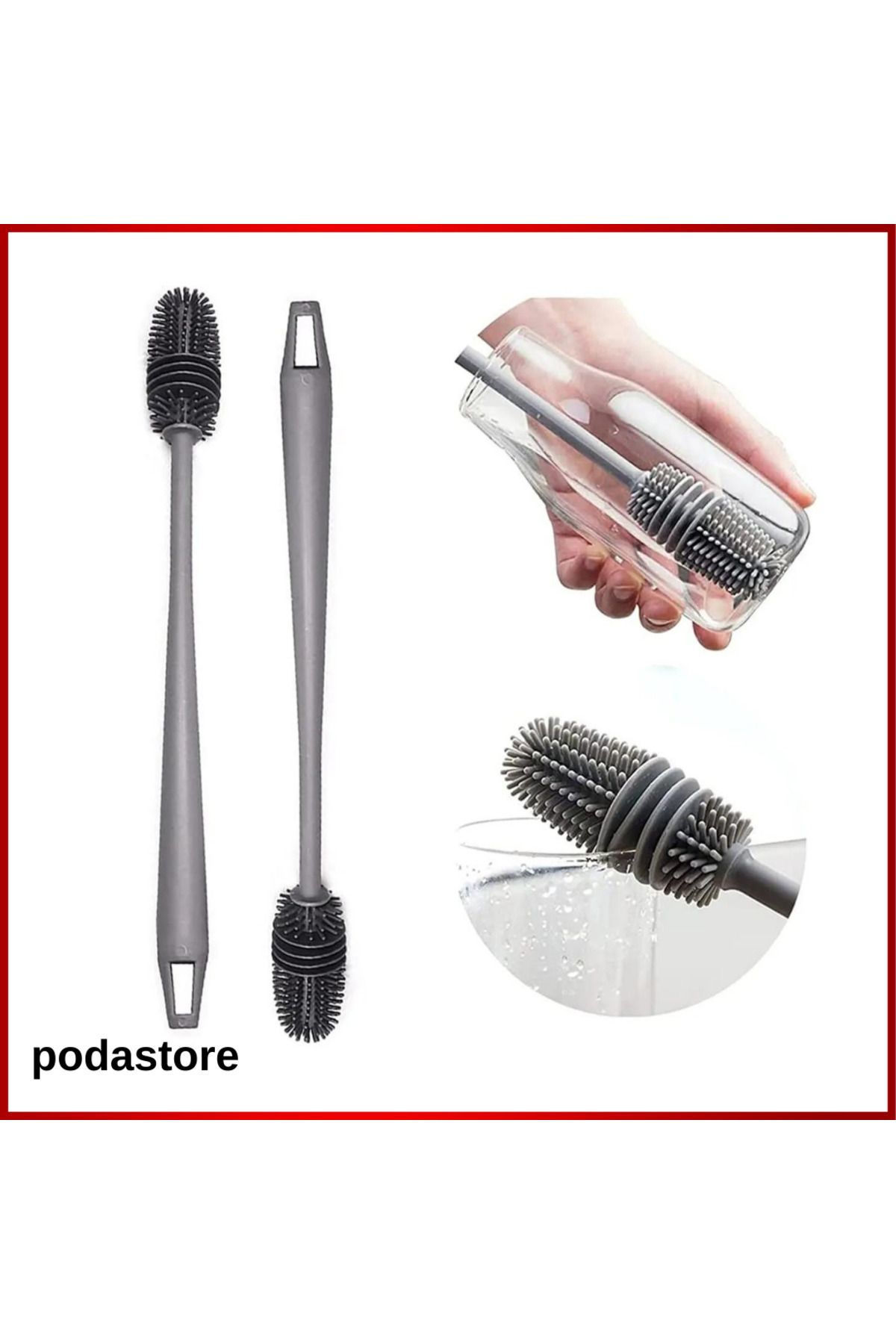 podastore Uzun Saplı Sürahi Temizleme Fırçası – Çok Amaçlı ve Ergonomik Tasarım