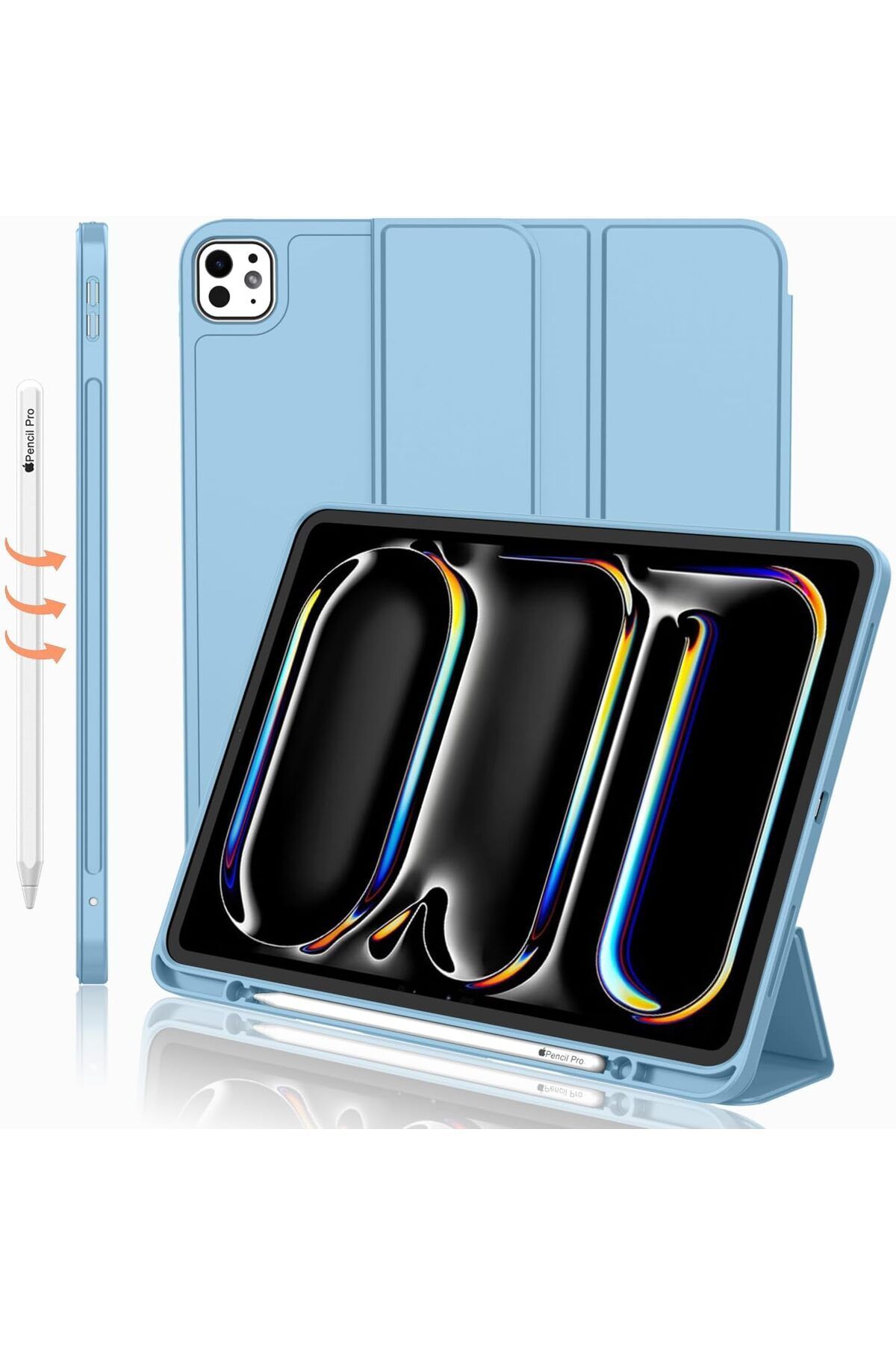 Store Apple İPad Pro 11 inç M4 2024 Uyumlu Kılıf Pen Slot Charging Case Kalem Bölmeli A2836 A2837 A3006
