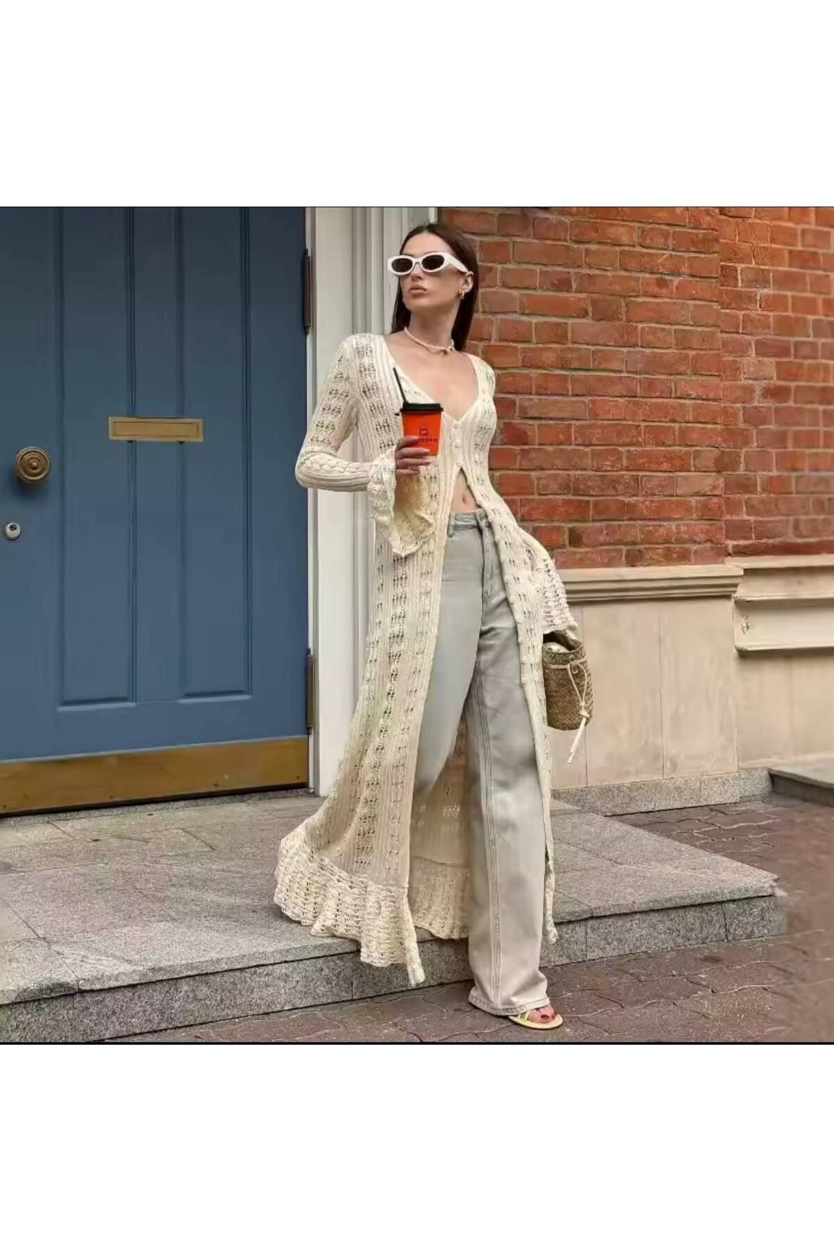 Abalı Yeni sezon ,yumuşak, triko, yazlık, jakarli hırka. Alhawi model.