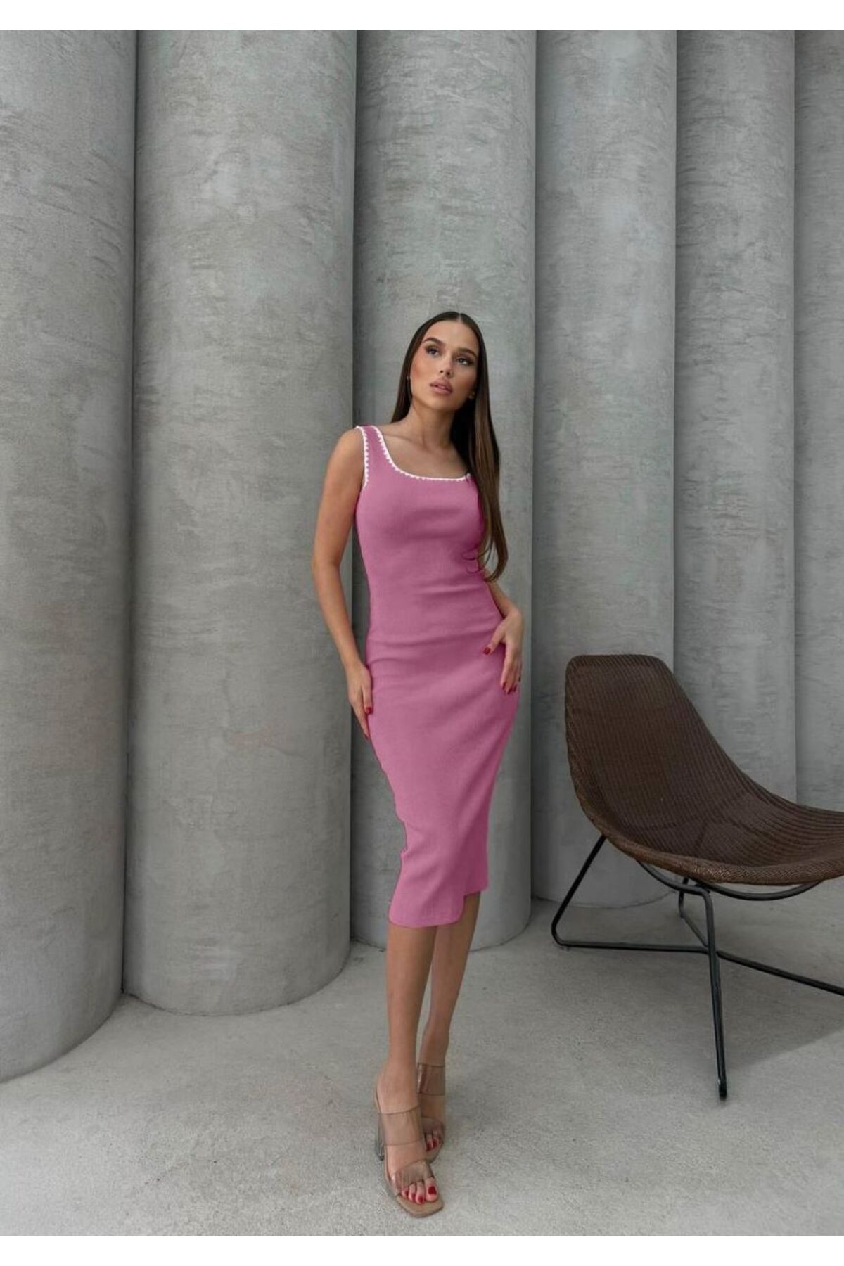 jennyfer garment İTHAL KAŞKORSE KUMAŞ ELBİSE