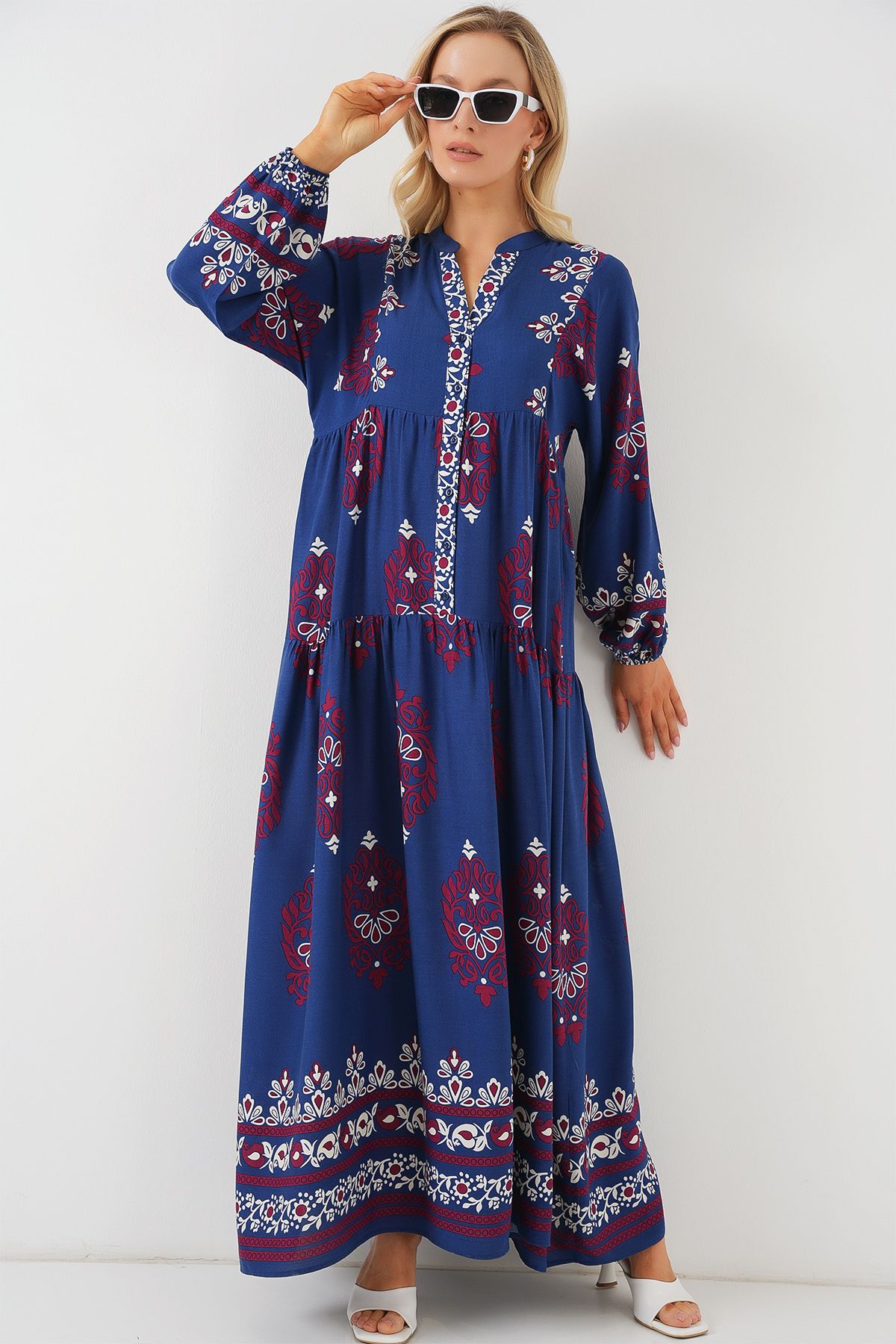 Bigdart-2423 Rochie hijab cu model autentic - Petrol 1 3