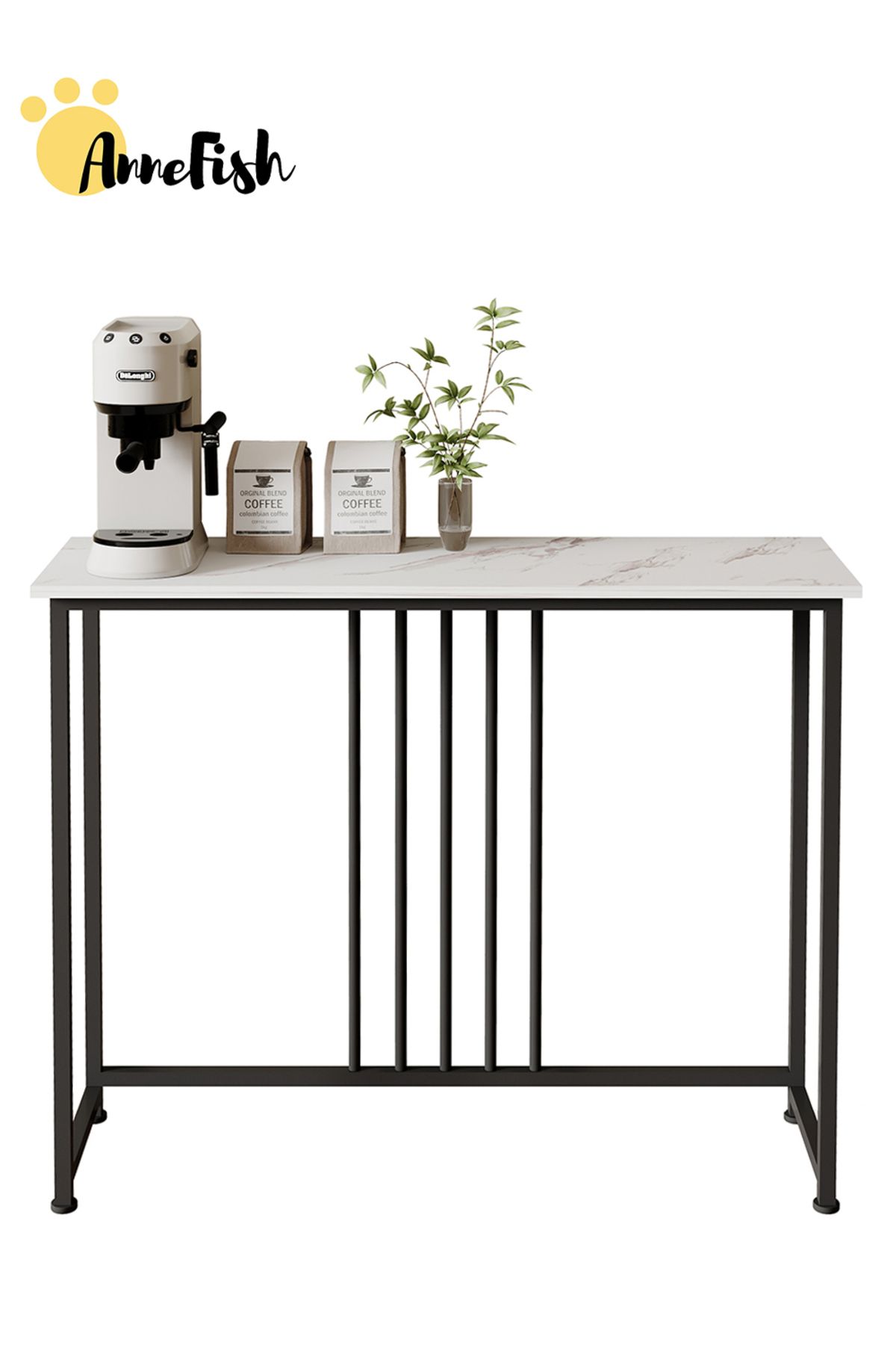 AnneFish-Console Table Faux Marble Entryway Sofa Table Marble Entrance Table Kitchen Bar Display Table 6