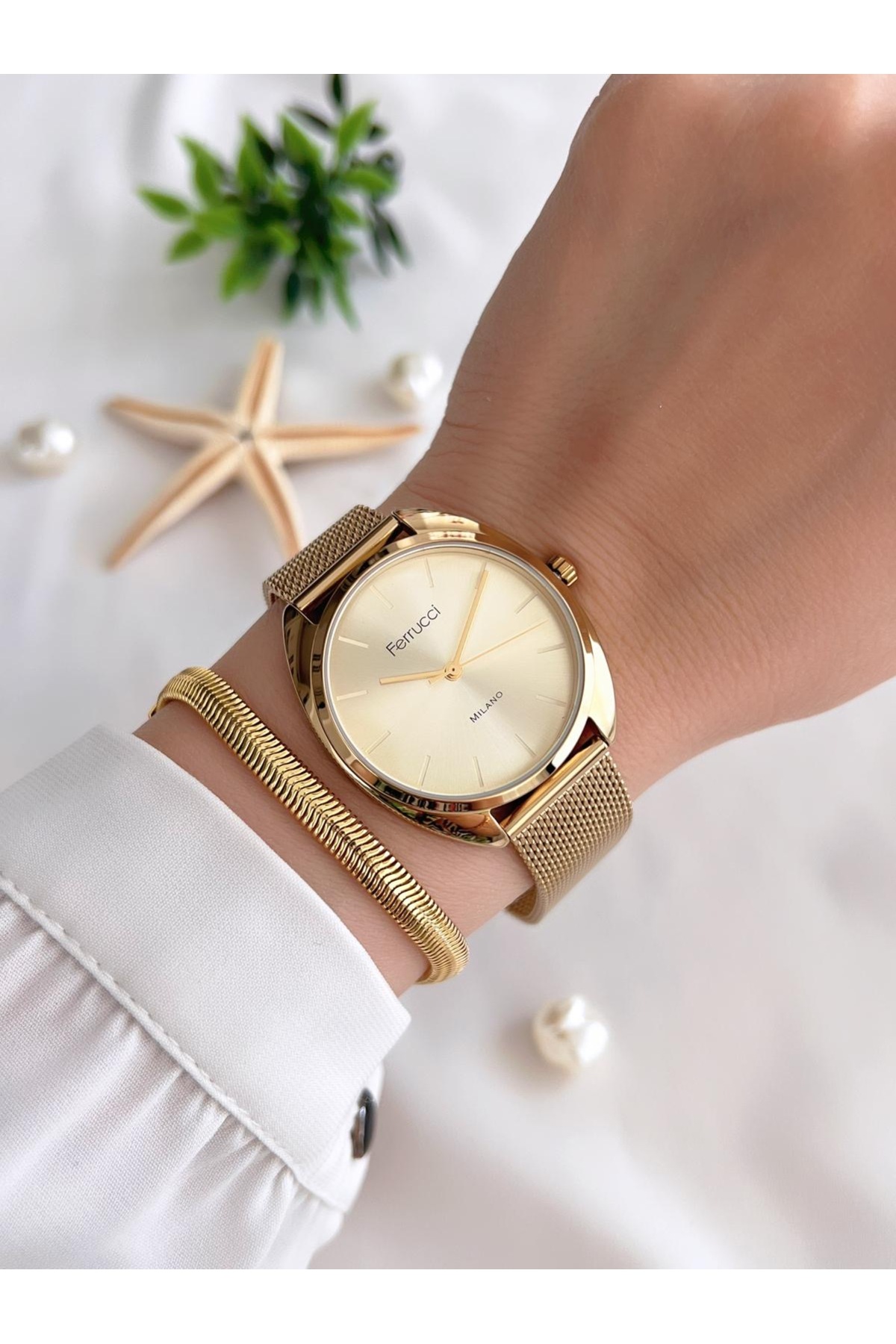 Ferrucci  Çelik Kordon 2 Yıl Garantili Yeni Sezon 30 Mt Suya Dayanıklı Kadın Kol Saati BFC.03385.02 - Görsel 2