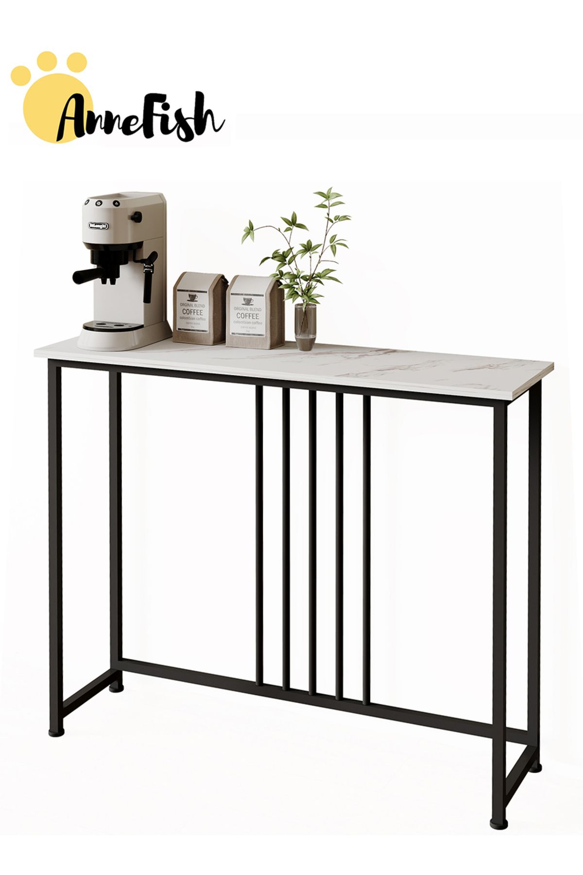 AnneFish-Console Table Faux Marble Entryway Sofa Table Marble Entrance Table Kitchen Bar Display Table 5