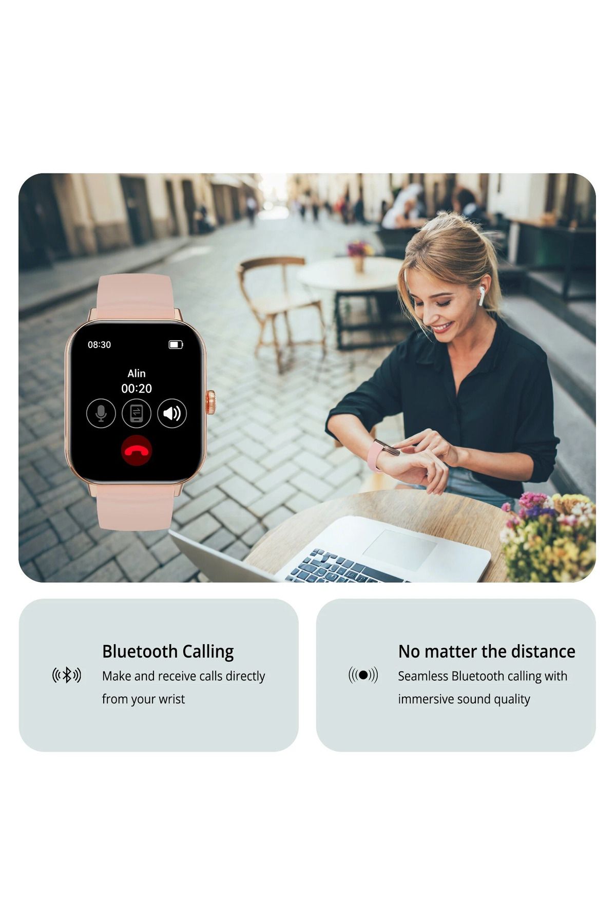 AIWR-Peps 1S Smart Watch, 1.96” HD AMOLED GPS Bluetooth Calling AI ChatGPT 5ATM 5