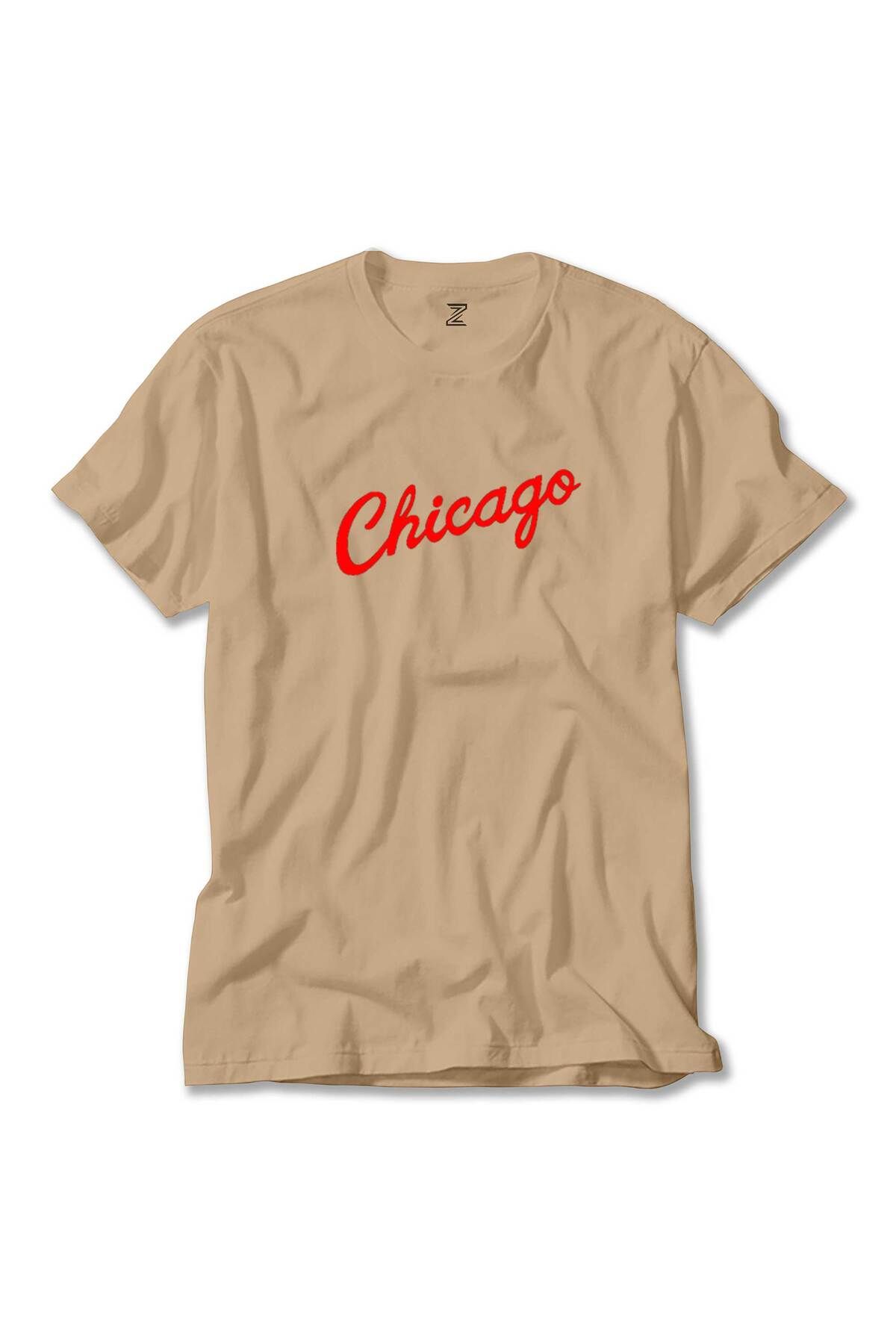 WAKHA Chicago Yazı Krem Tişört