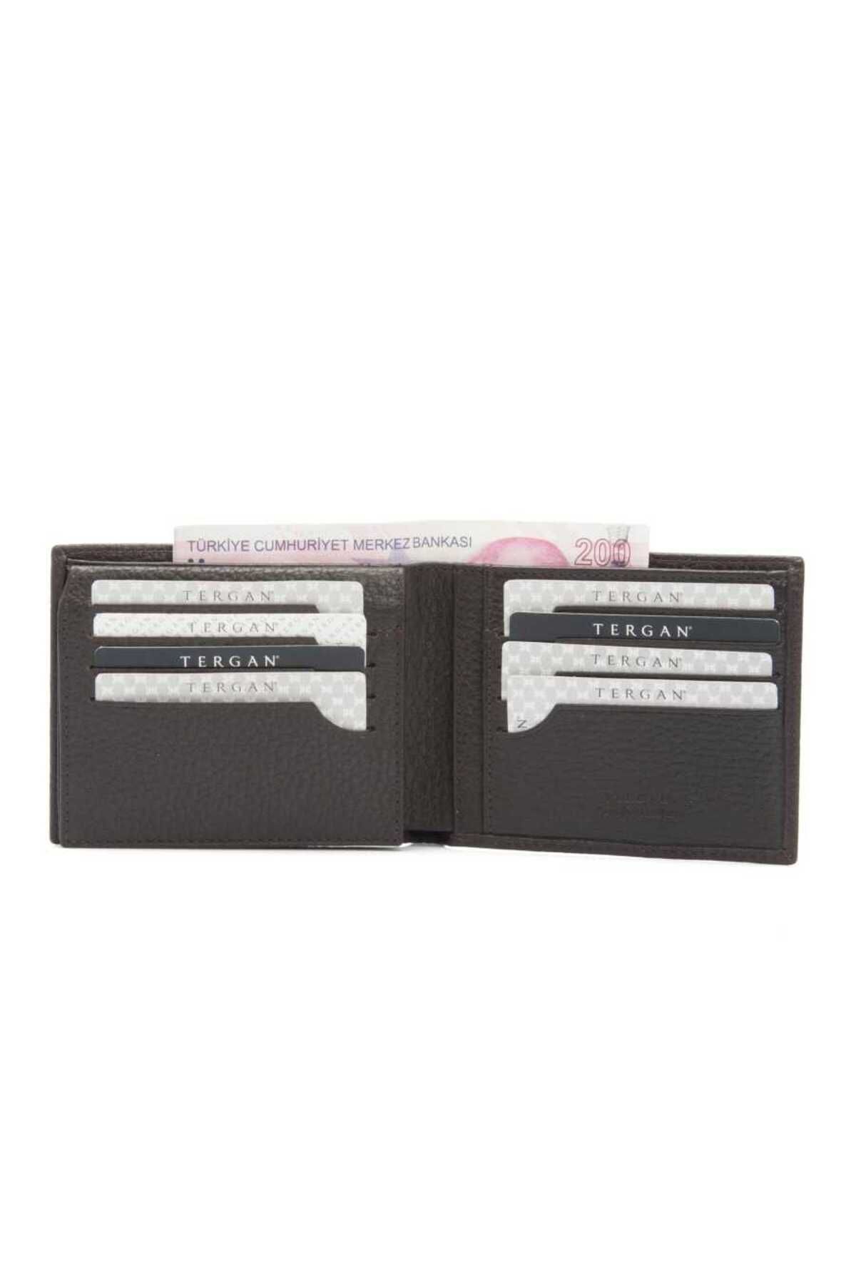 Tergan-Brown Genuine Leather Men's Wallet - S1Ce00001468-A42 2