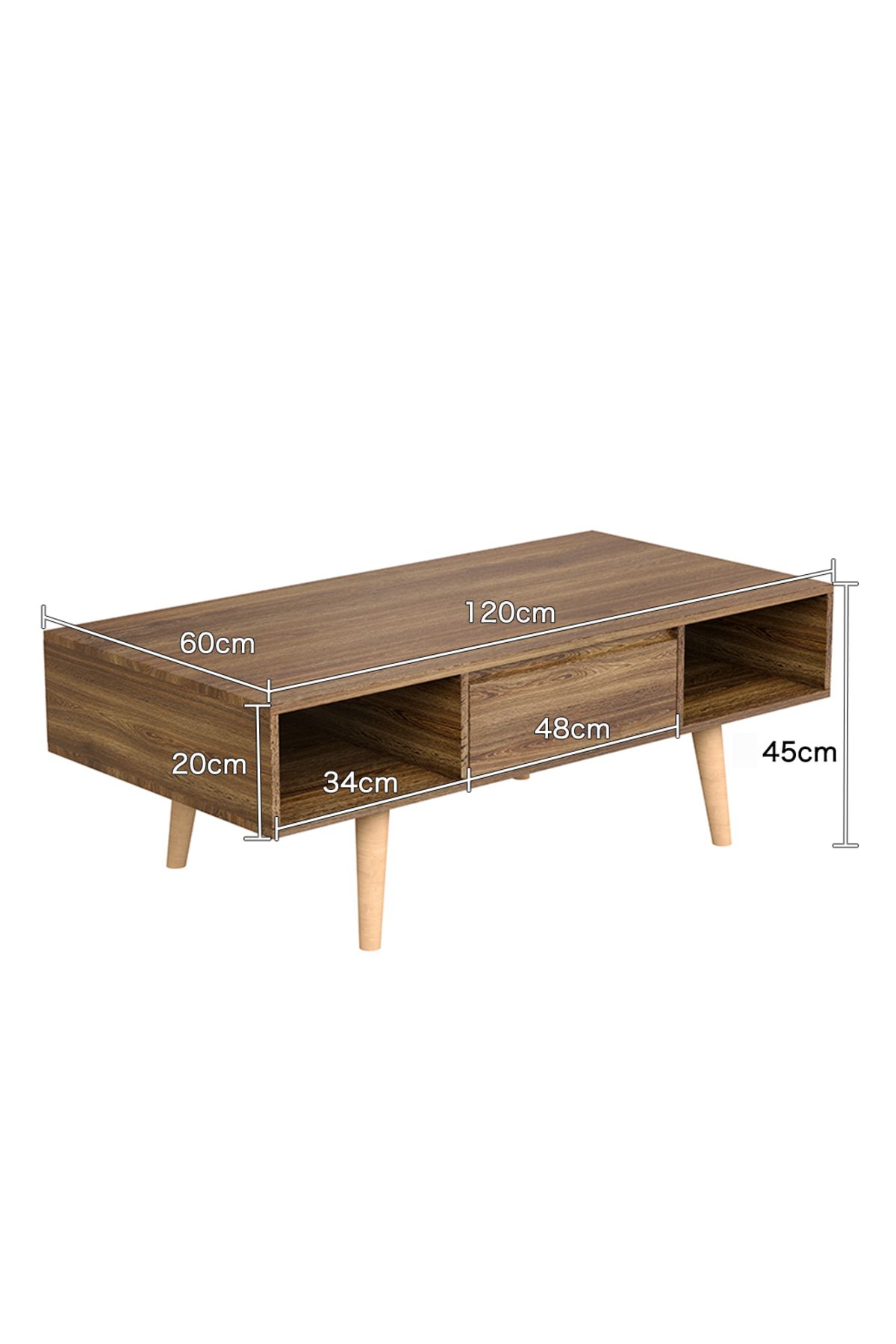 AnneFish-Coffee Table With Large-capacity Storage Double-layer Coffee Table For Living Room With Drawer 7