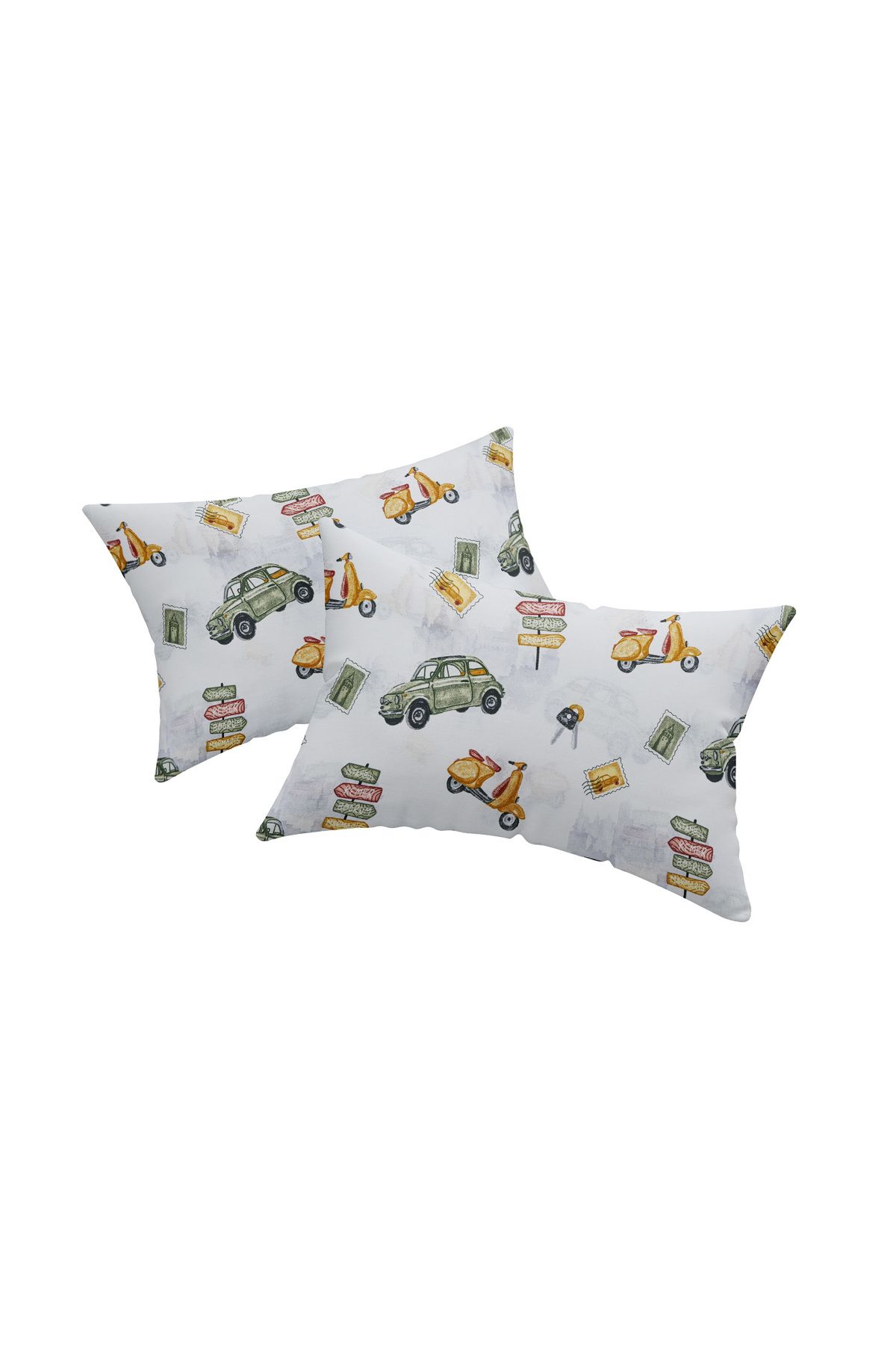 femmhome %100 Pamuk Bebek Yastık Kılıfı 35x45 Cm 2 Adet Çok Renkli