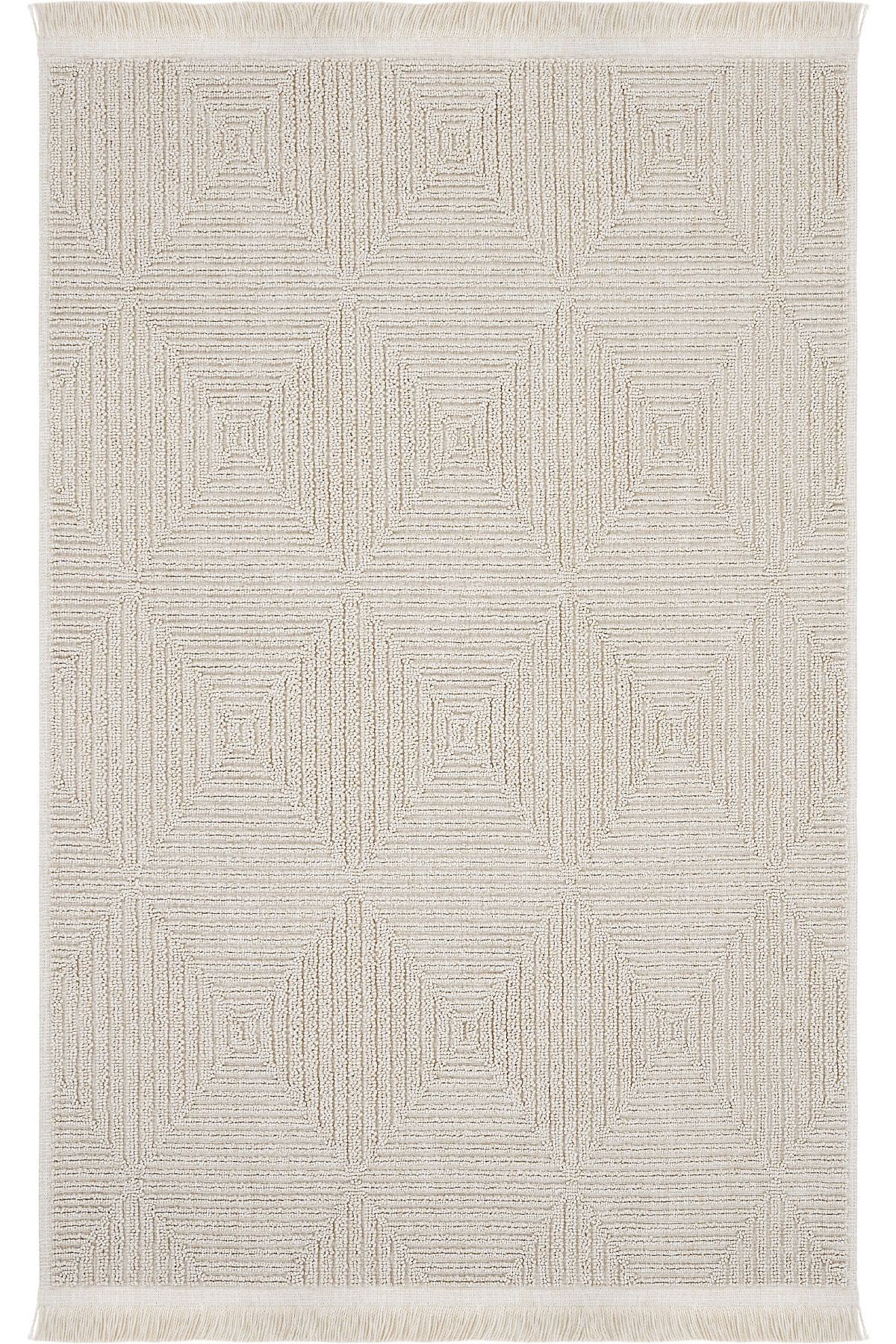Cool Halı Mirage Bej Halı Bukle Dokuma Kaymaz Taban Makinede Yıkanabilir Halı Modern Oturma Odası Salon Halı