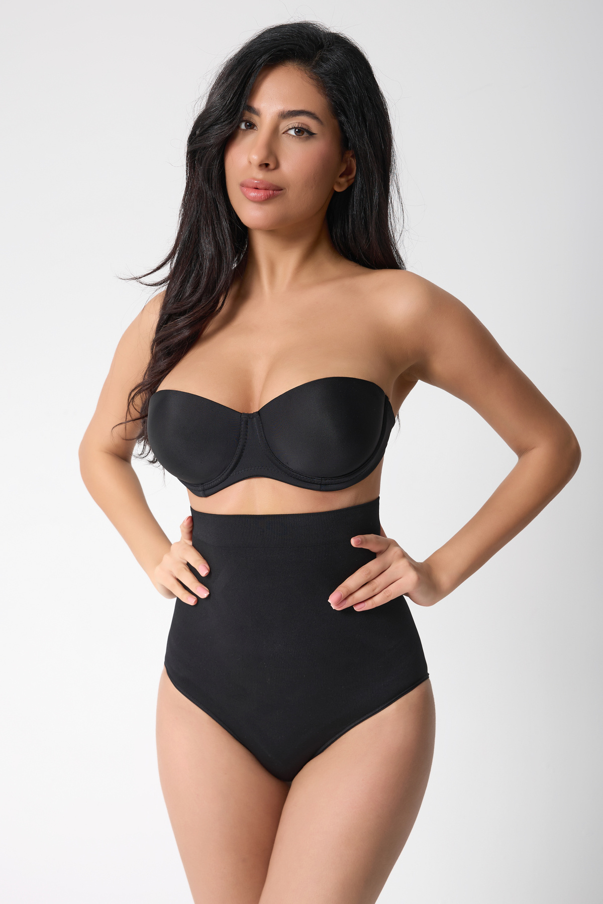 BARUCCA Slip Seamless Korse Göbek Alt Karın Bel ve Basen Toparlayıcı Siyah Yüksek Bel Korse görsel 5