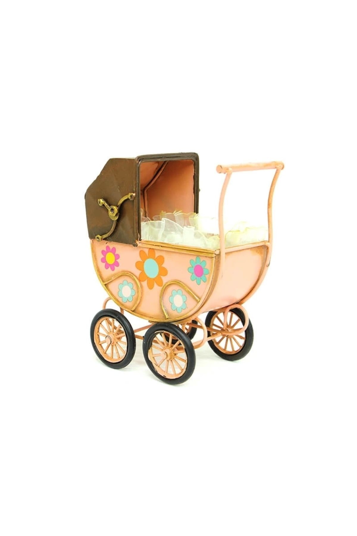 ShopNova Dekoratif Metal Bebek Arabası
