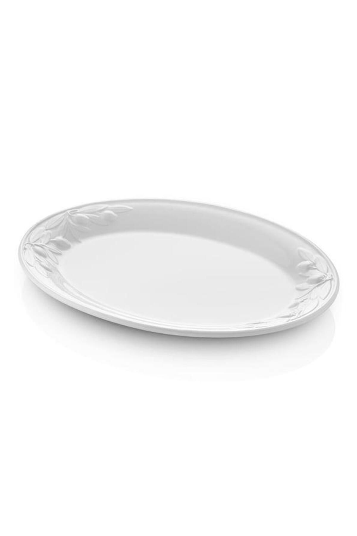 The Mia GRANDE BEYAZ OVAL SERVİS TABAK 48X36CM