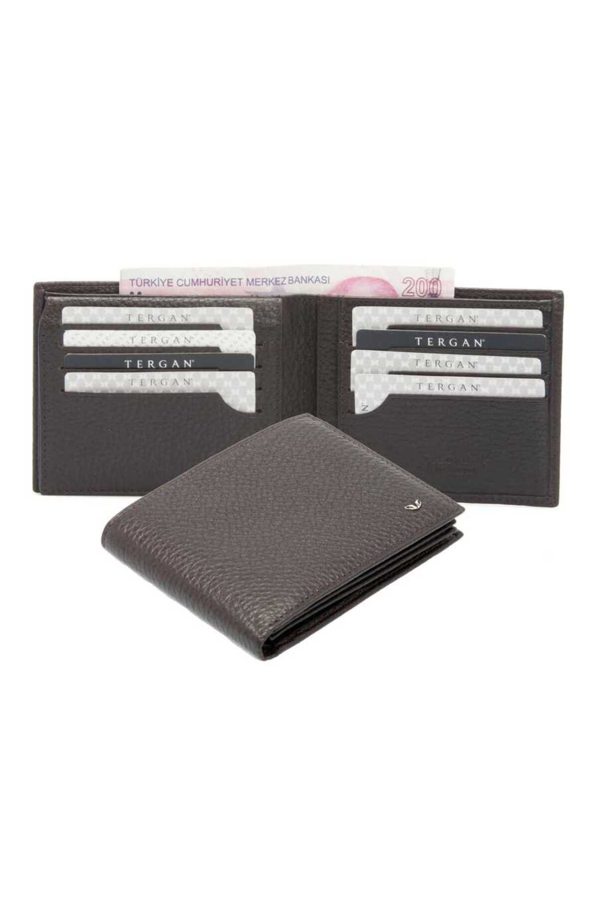 Tergan-Brown Genuine Leather Men's Wallet - S1Ce00001468-A42 5