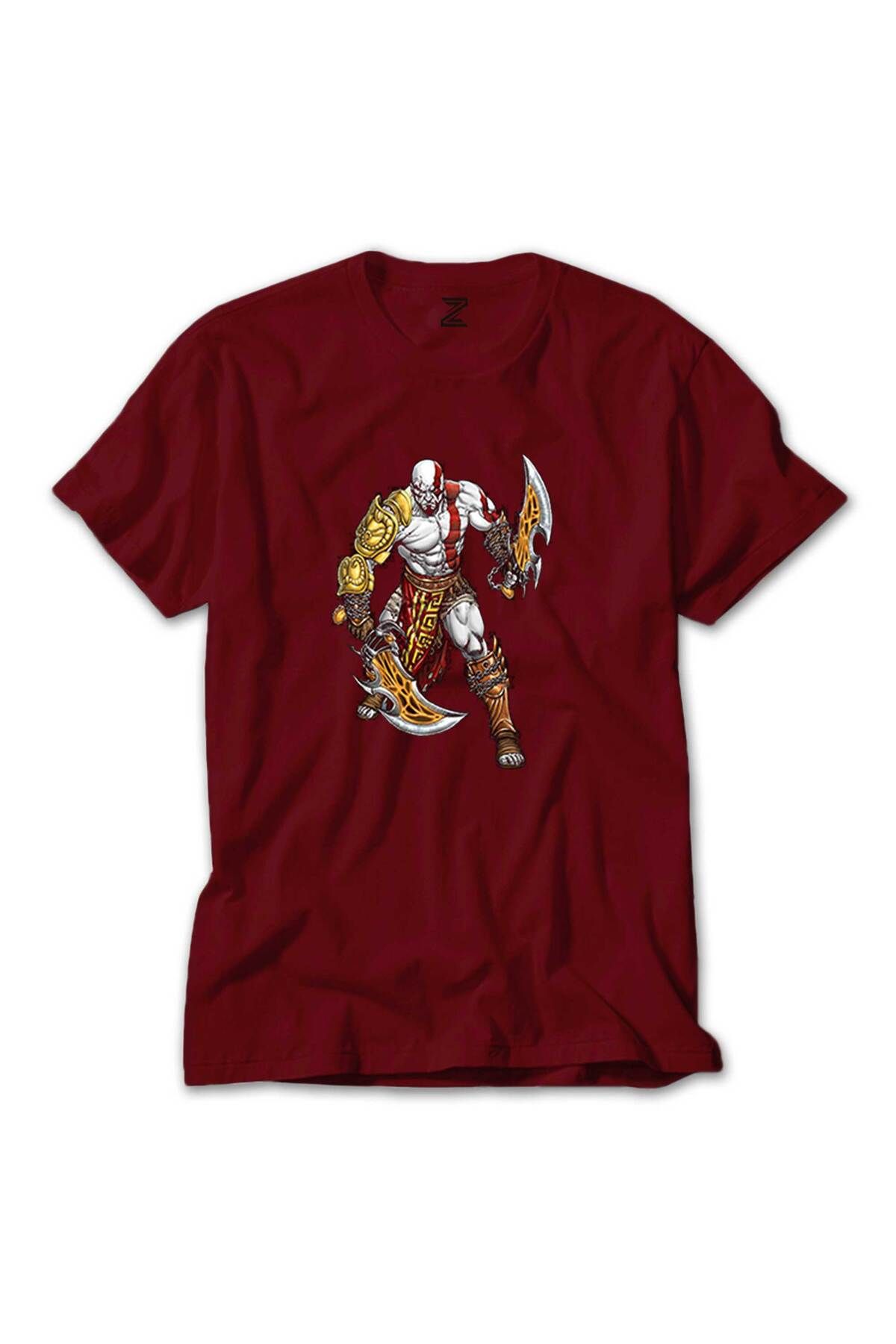 WAKHA God Of War Kratos Savaşçı Kırmızı Tişört