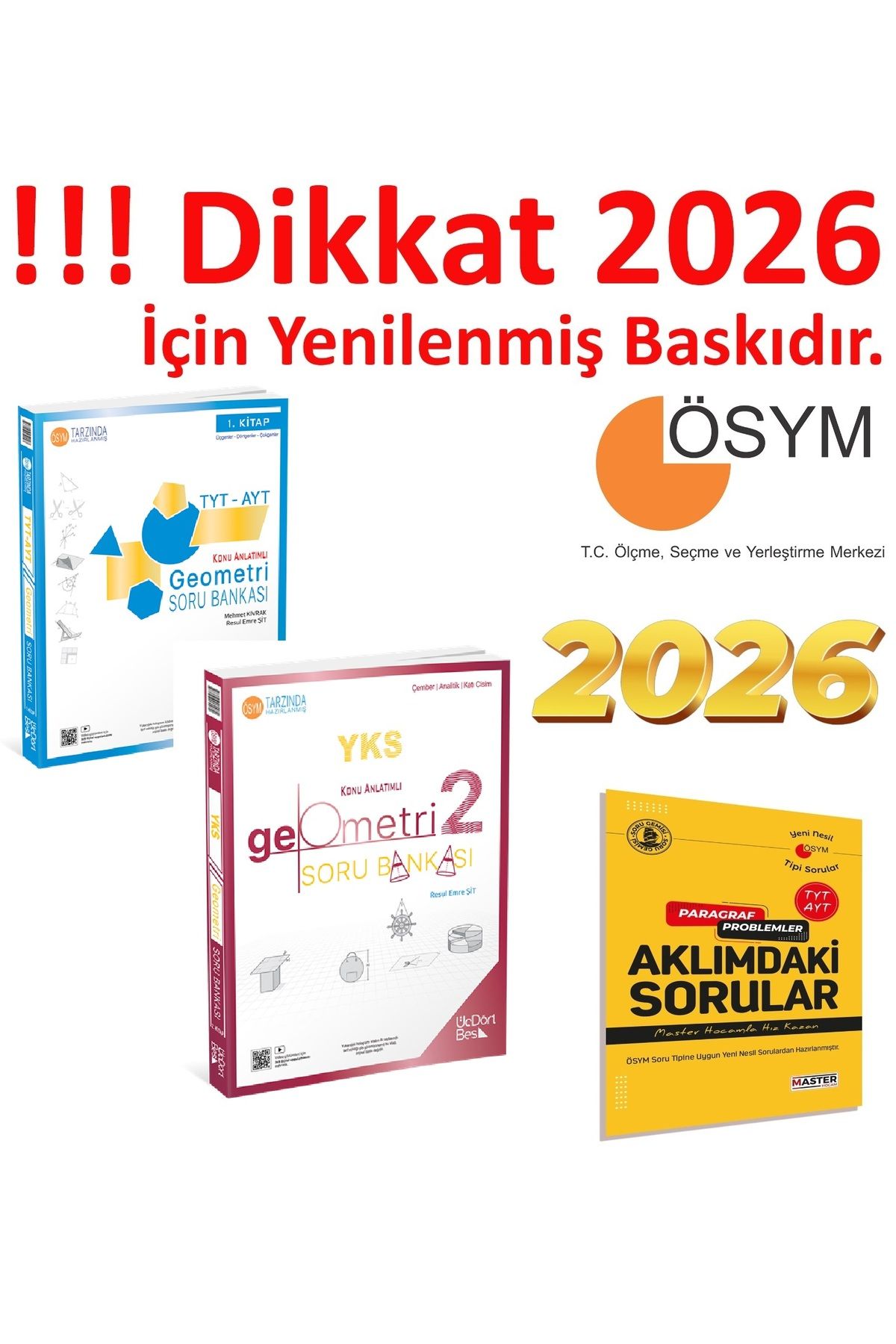 Üç Dört Beş Yayıncılık Üç Dört Beş TYT-AYT Geometri & YKS Geometri 2 Konu Anlatımlı Soru Bankası 2026 Güncel Baskı