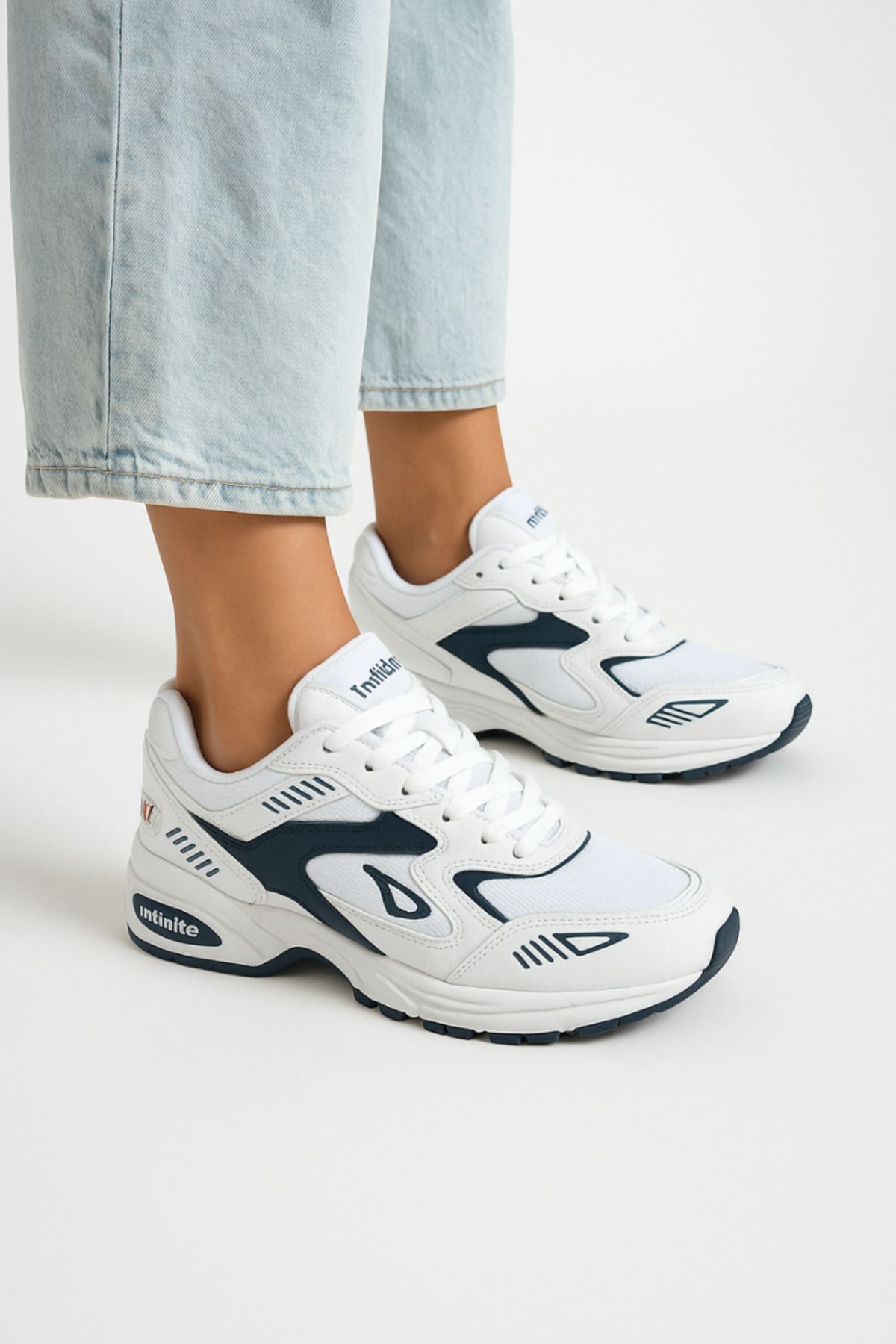Art Bee Unisex Günlük Rahat Spor Ayakkabı Sneaker Lacivert Beyaz